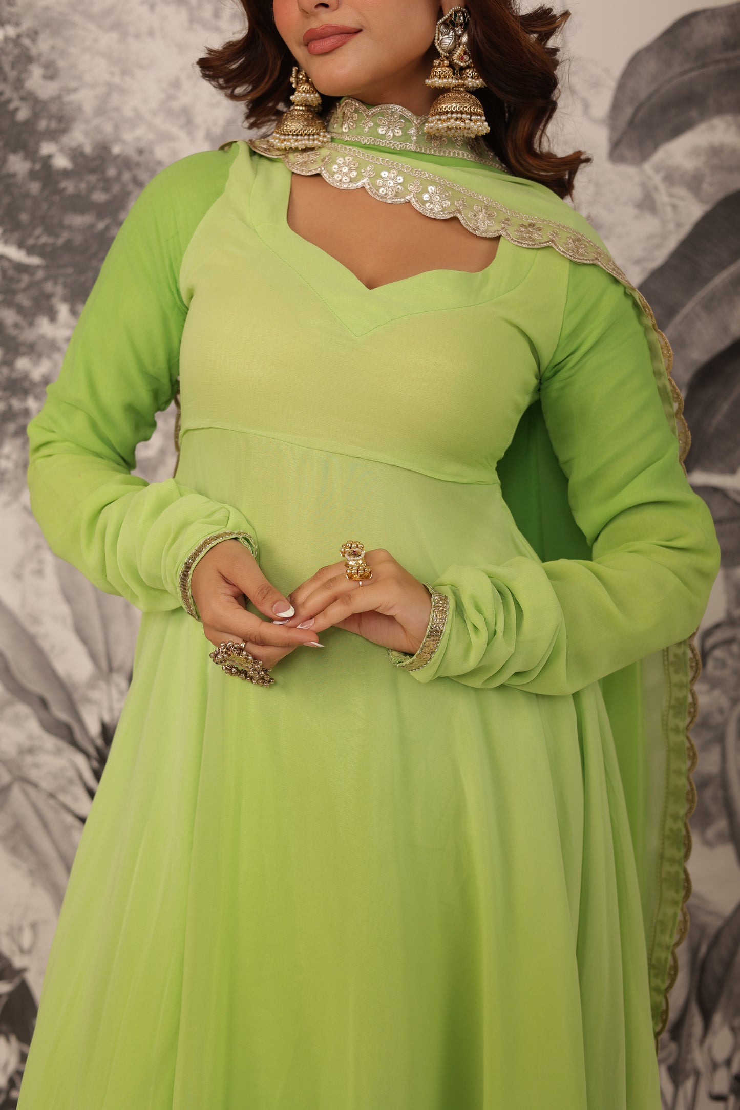 Malhaar Green Anarkali Set