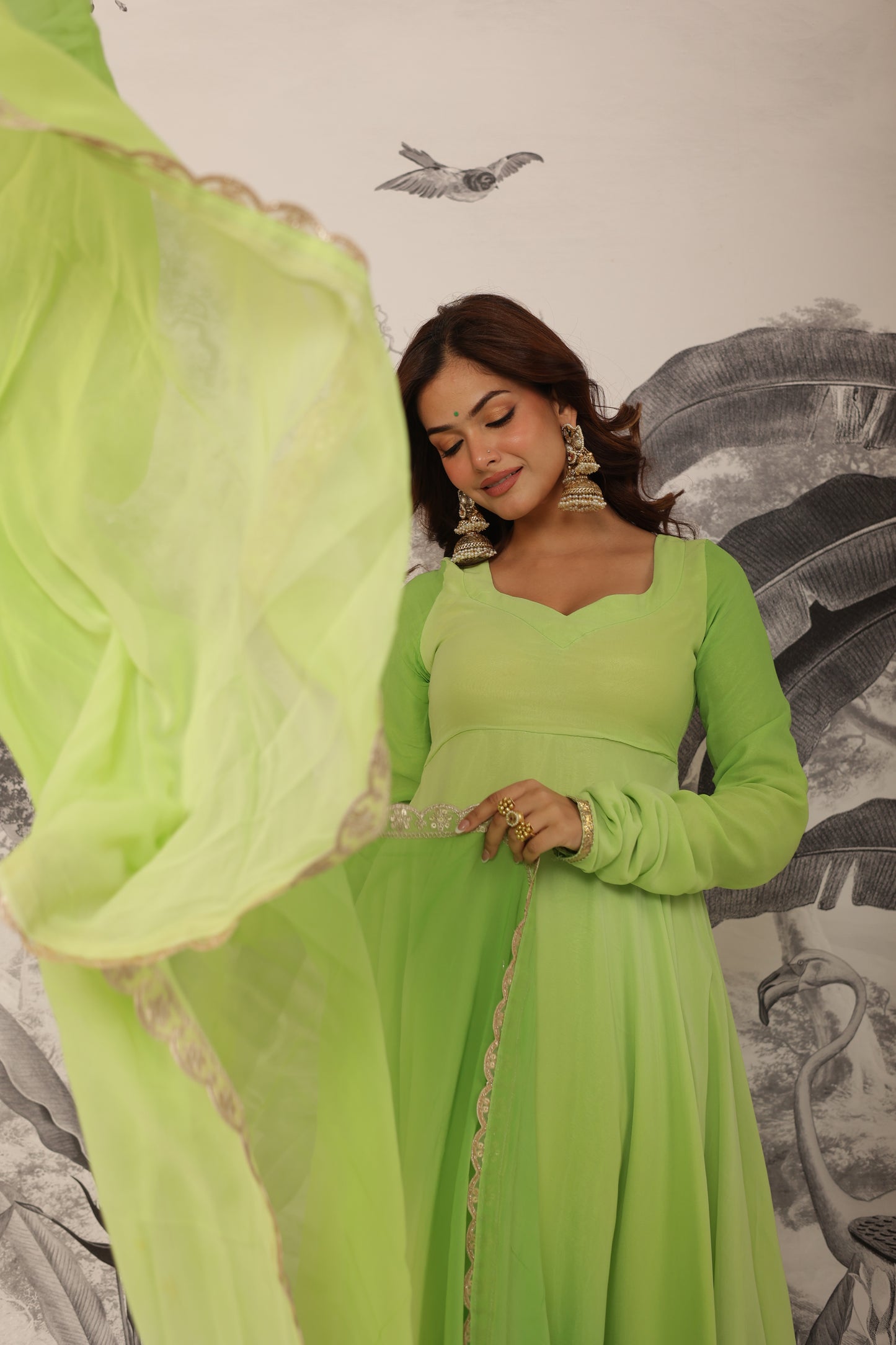 Malhaar Green Anarkali Set