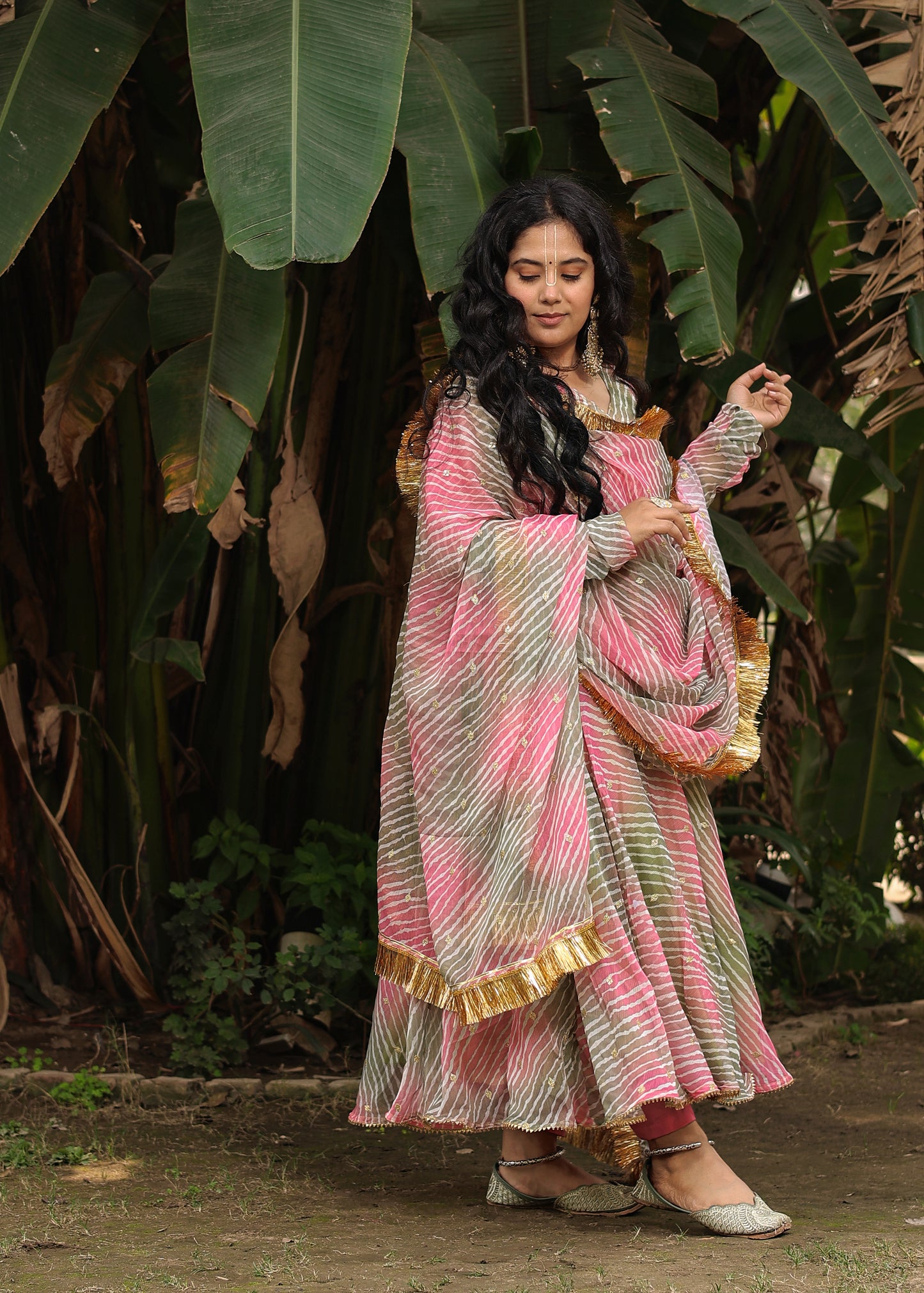 Rooh Leheriya Anarkali Set