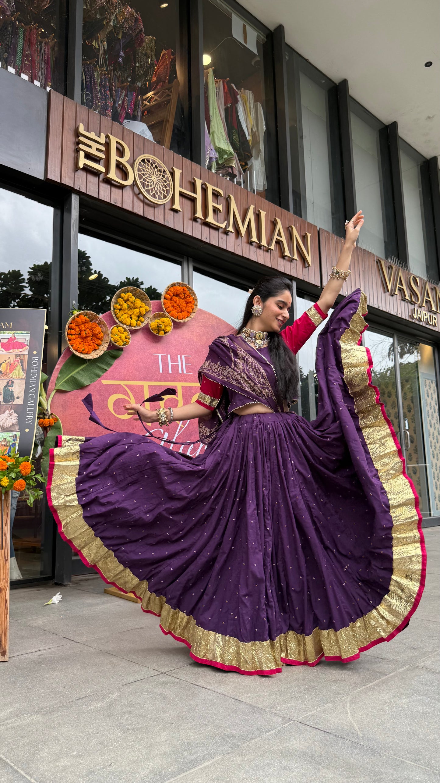 Hridya Purple Bandhani Lehenga Set