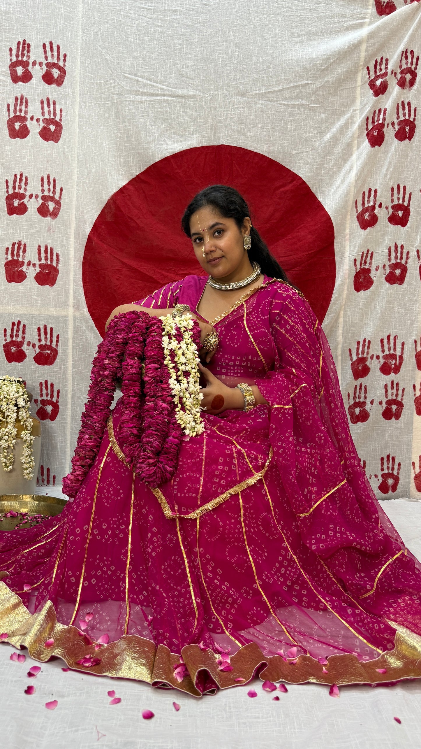 Siddhi Rani Bandhani lehenga