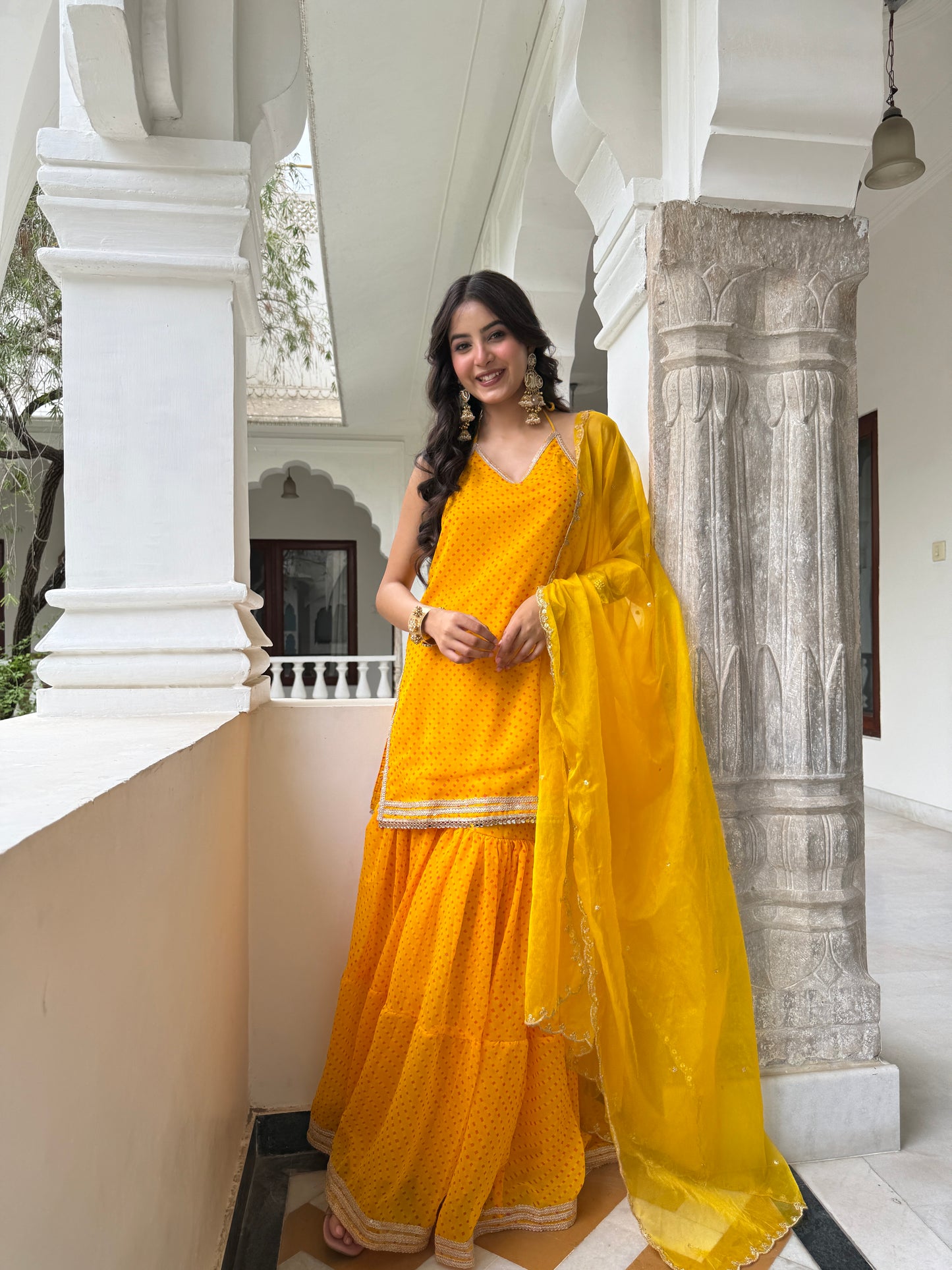 Dhiti Yellow Sharara Set