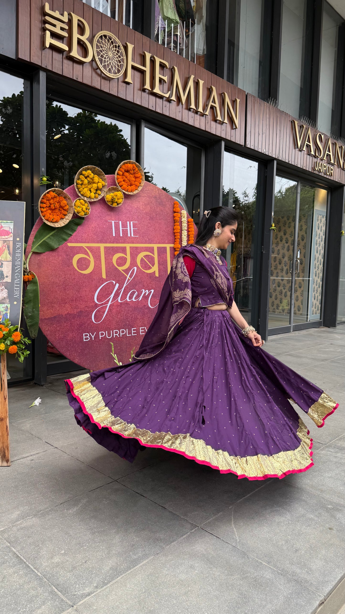 Hridya Purple Bandhani Lehenga Set