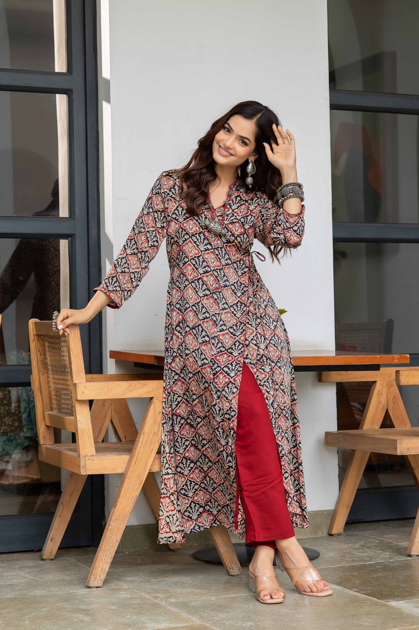 Aniza Modal Silk Angrakha Set