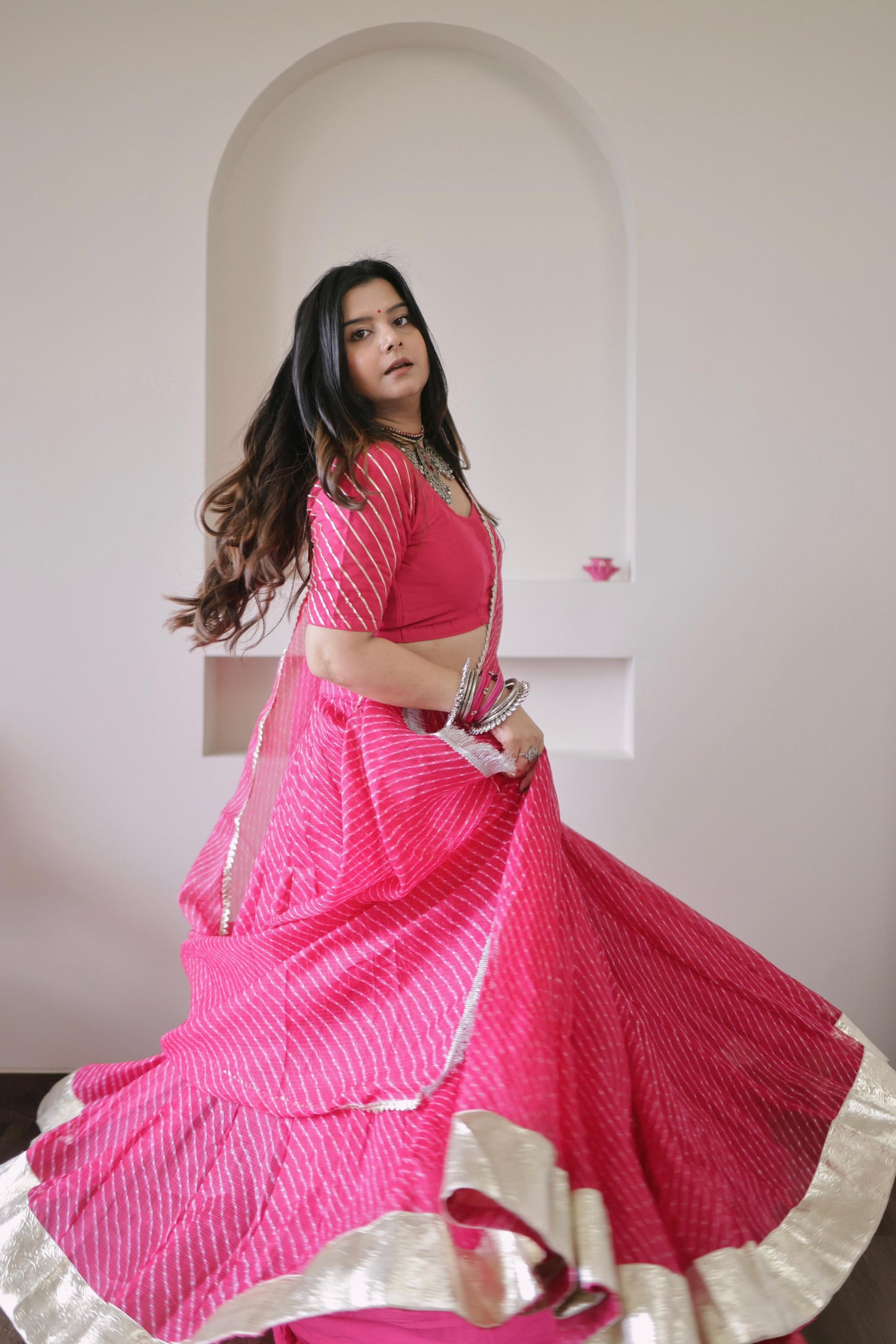 Light Pink Mothda Lehenga