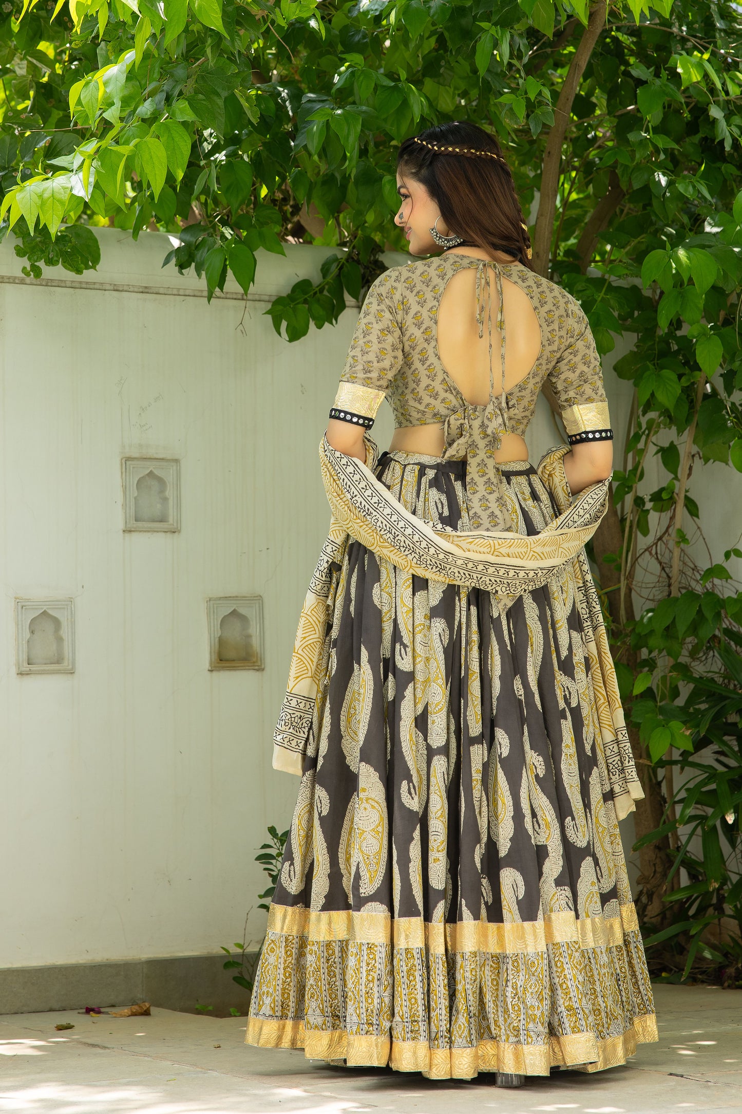 Malti Ajrakh Dabu Lehenga