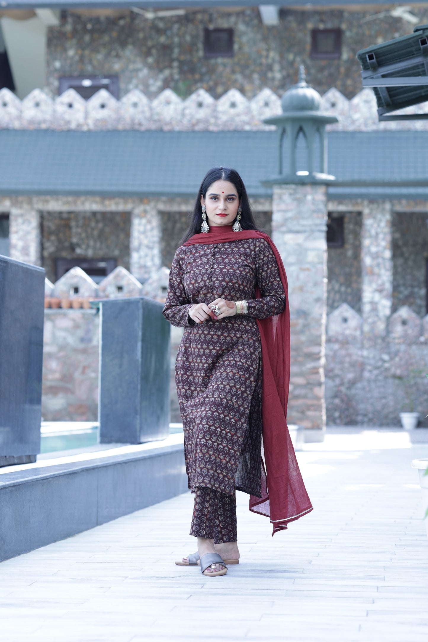 Radhya Handblock Suit Set
