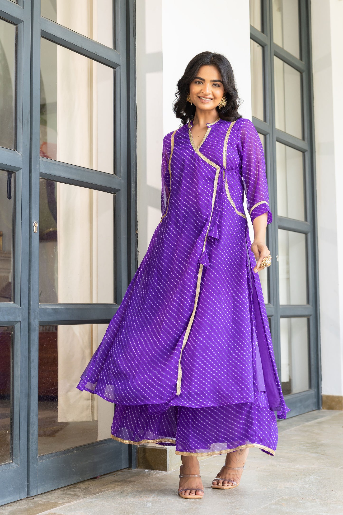 Noor Purple Angrakha Set