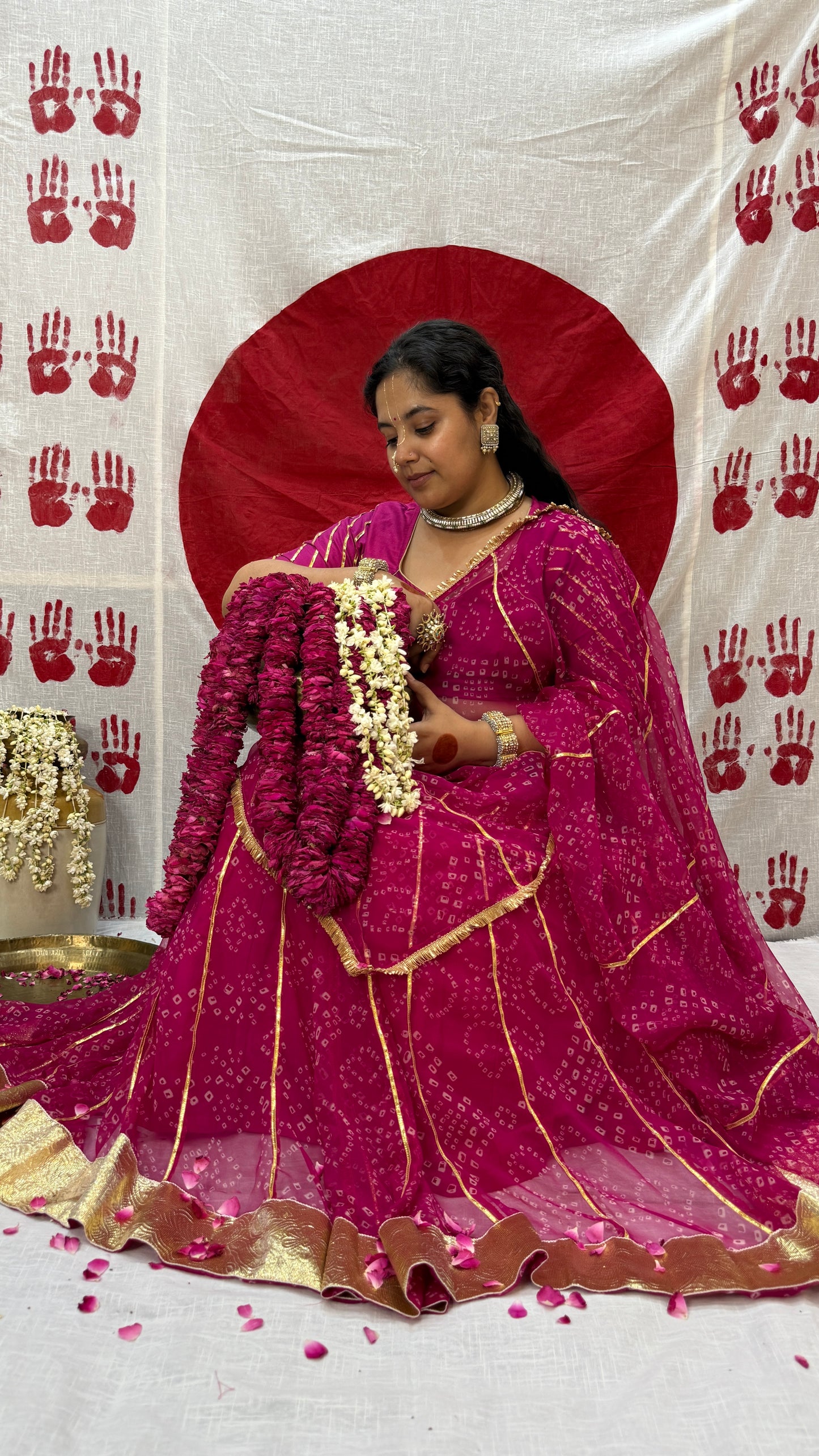 Siddhi Rani Bandhani lehenga