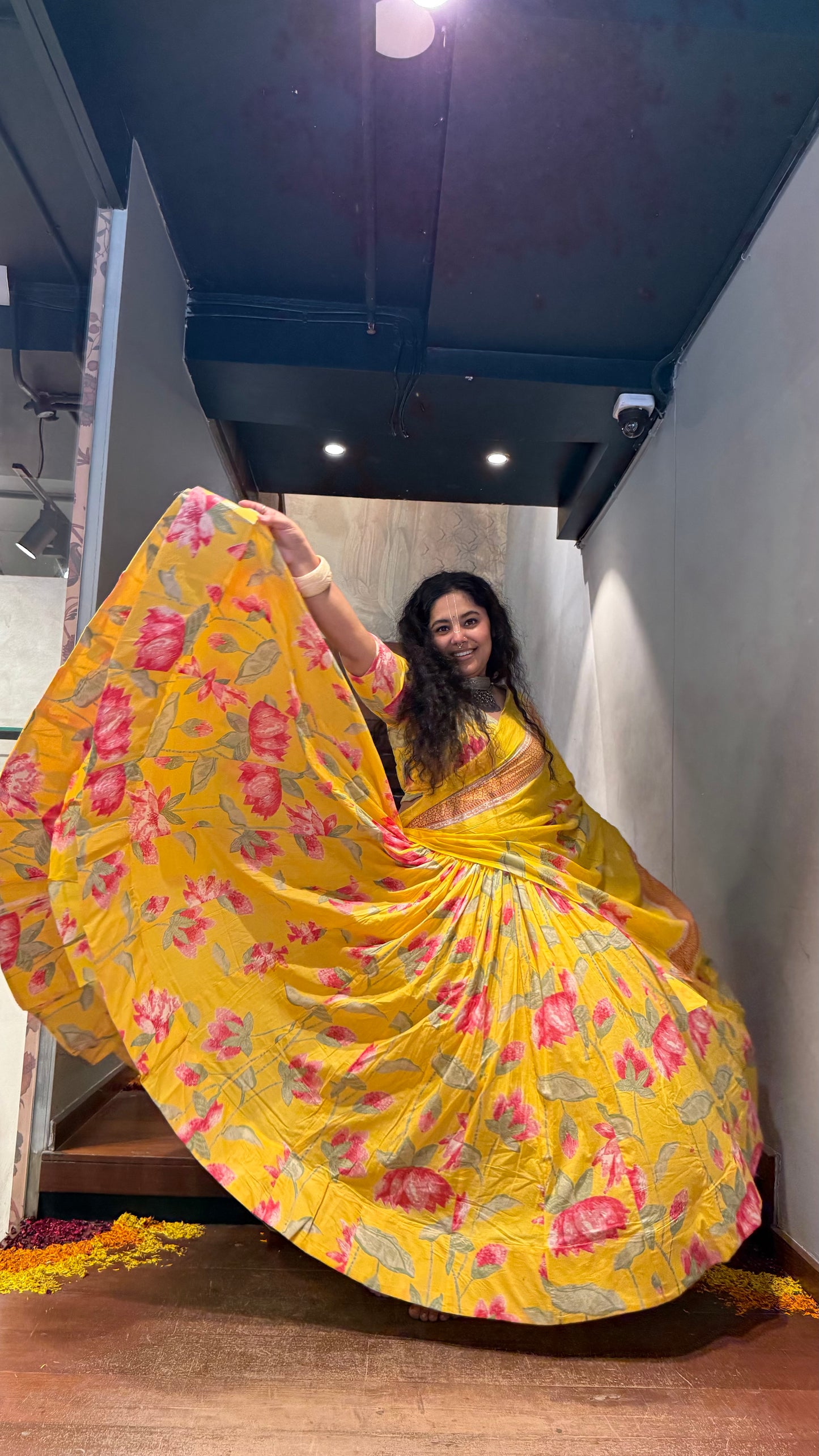 Tulika Yellow Cotton Lehenga