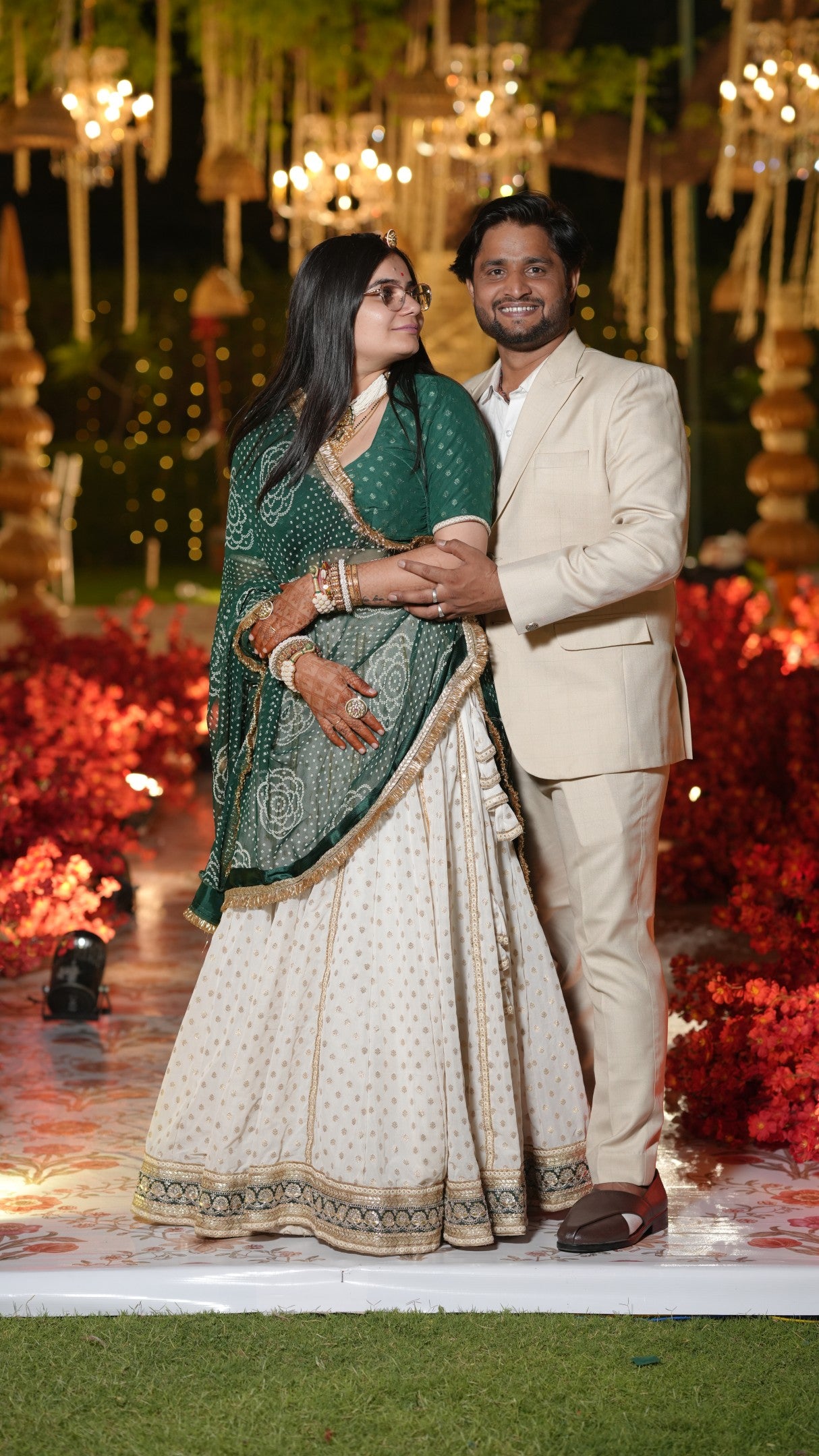 Paridhi Green Bandhani Lehenga