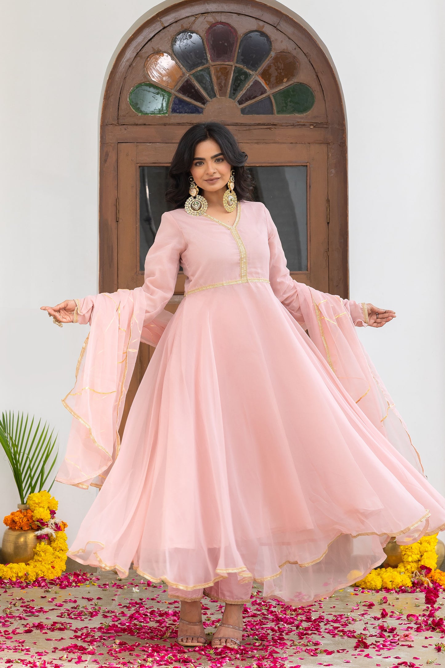 Tarini Pink Anarkali Set