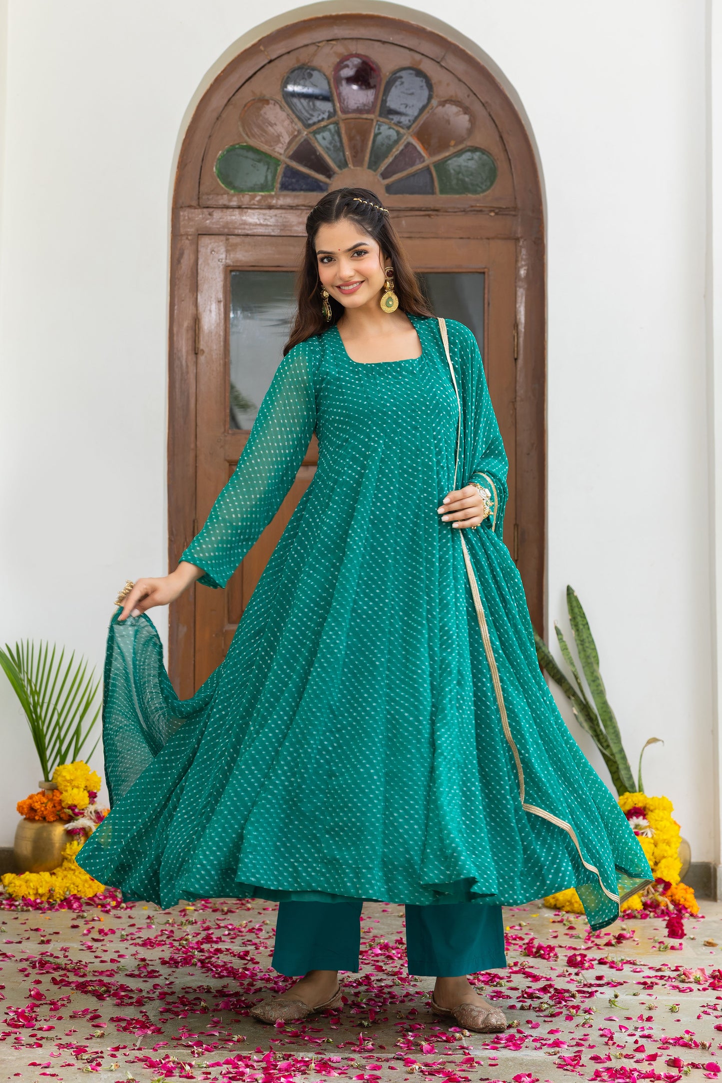 Geet Rama Green Anarkali Set