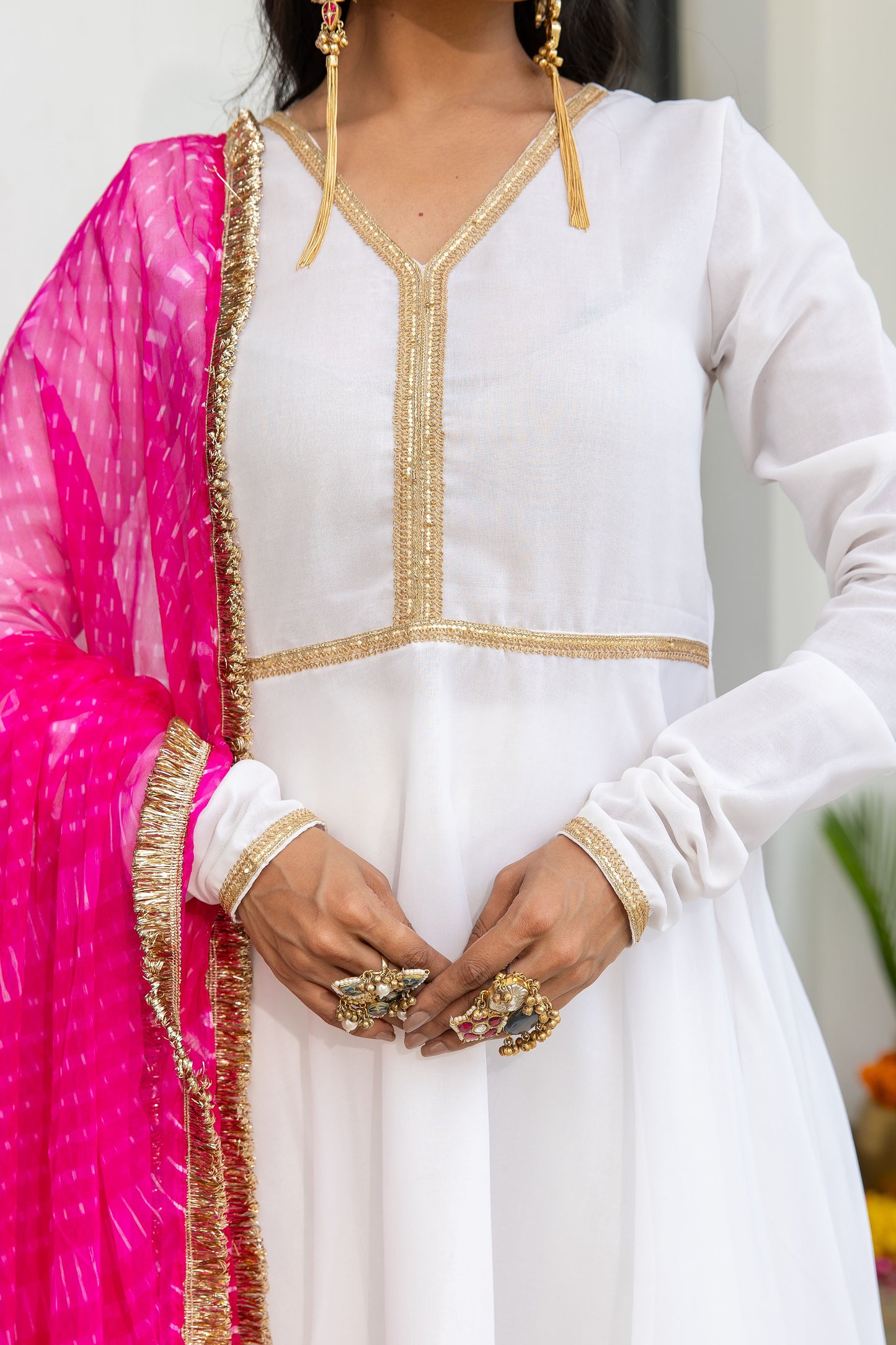 Gulawat White Anarkali Set