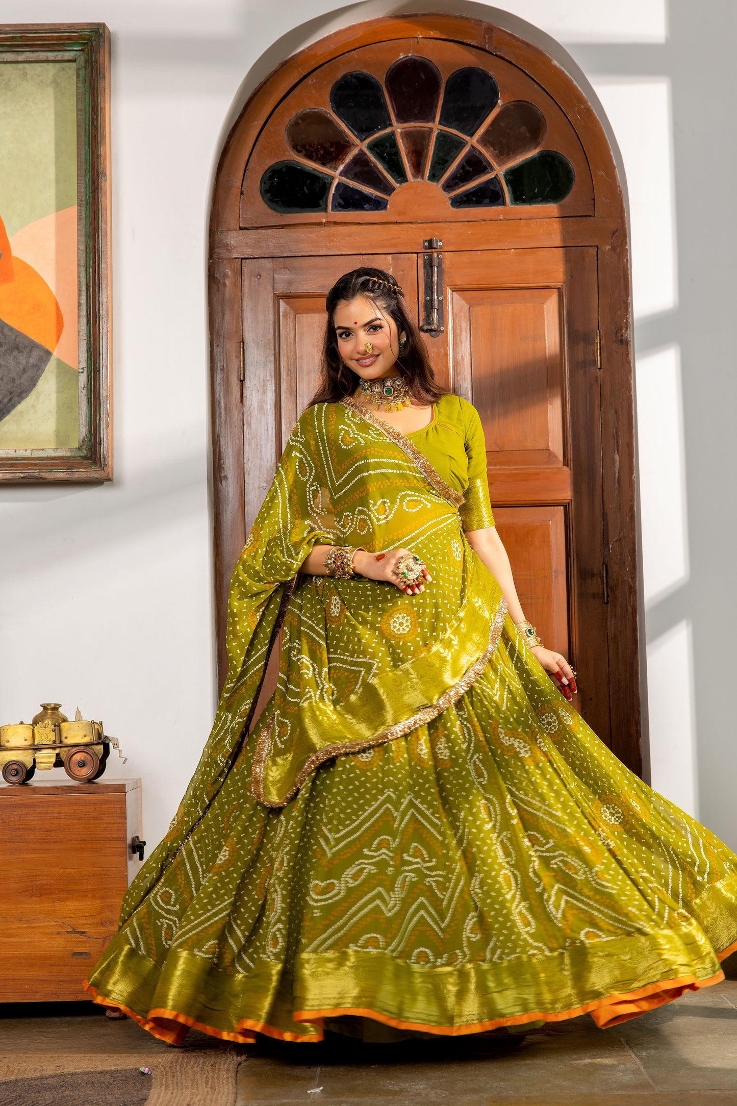 Falguni Bandhani Lehenga