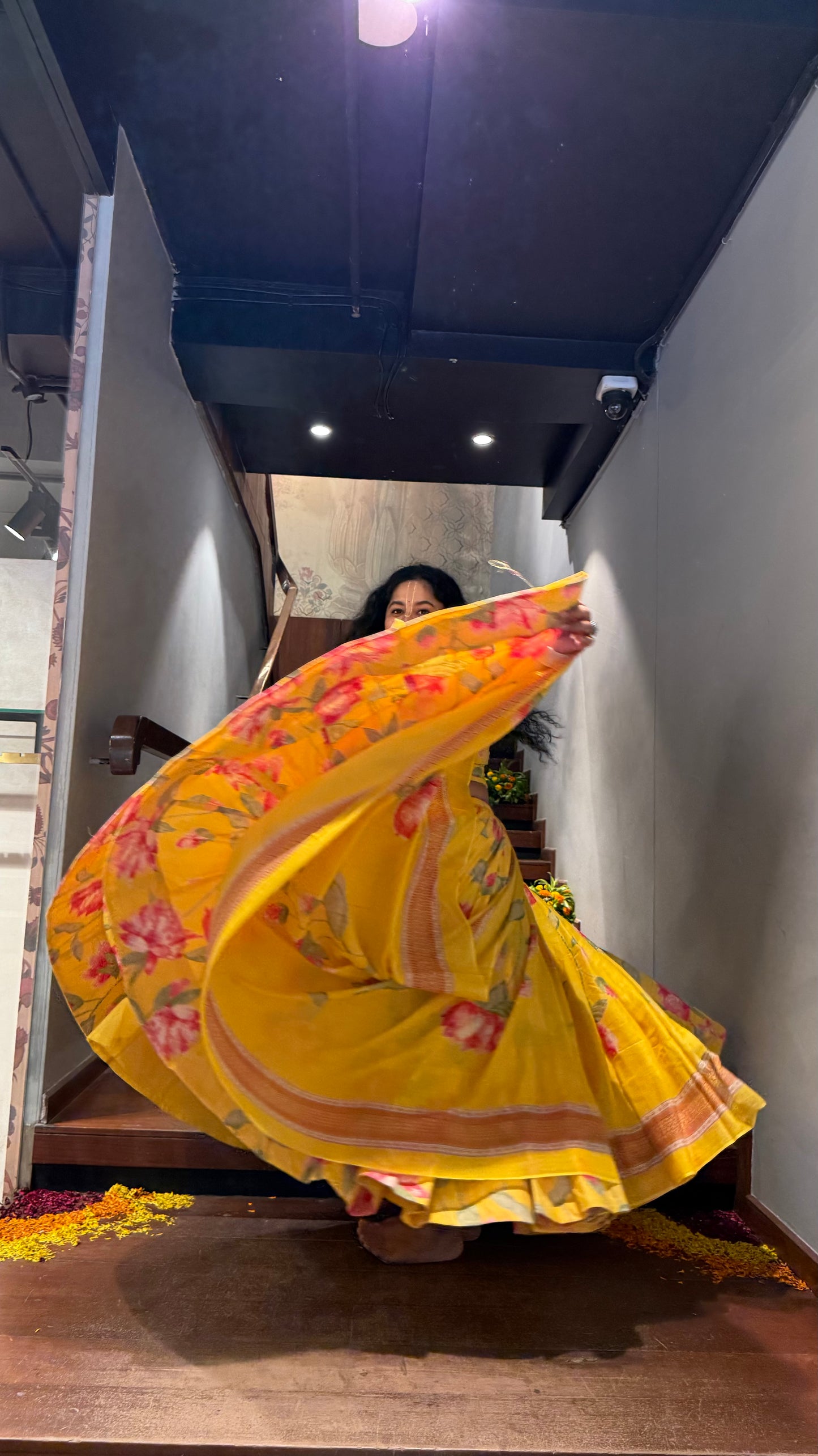 Tulika Yellow Cotton Lehenga
