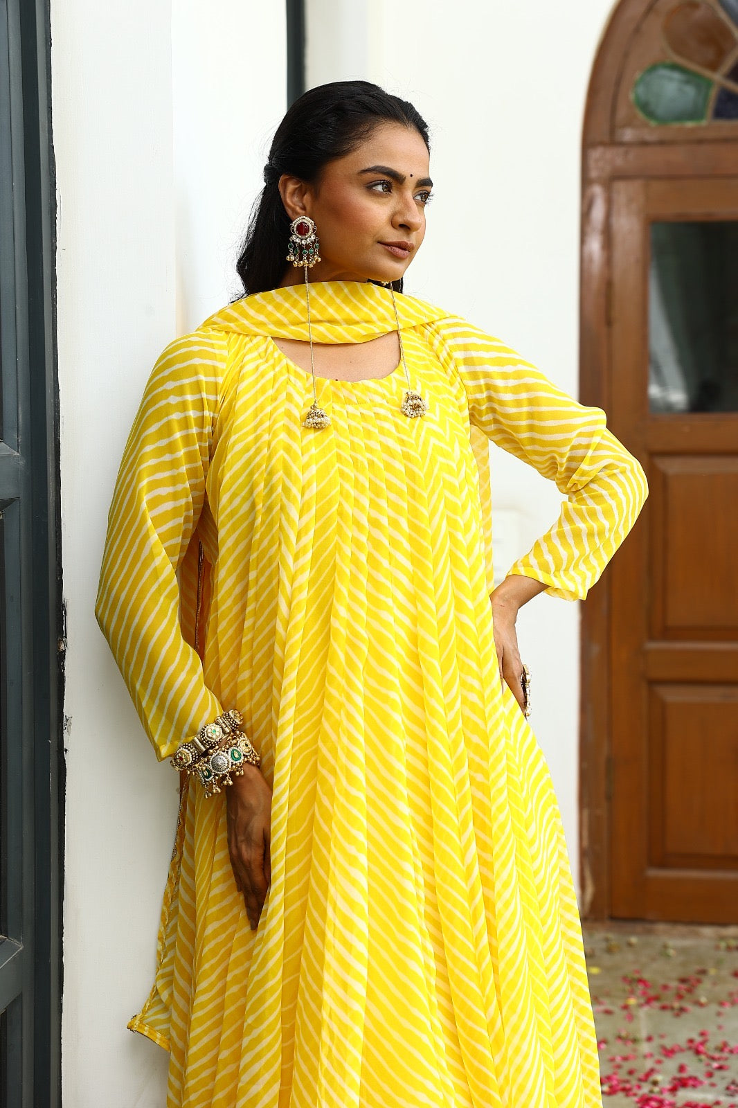 Geet Yellow Anarkali Set