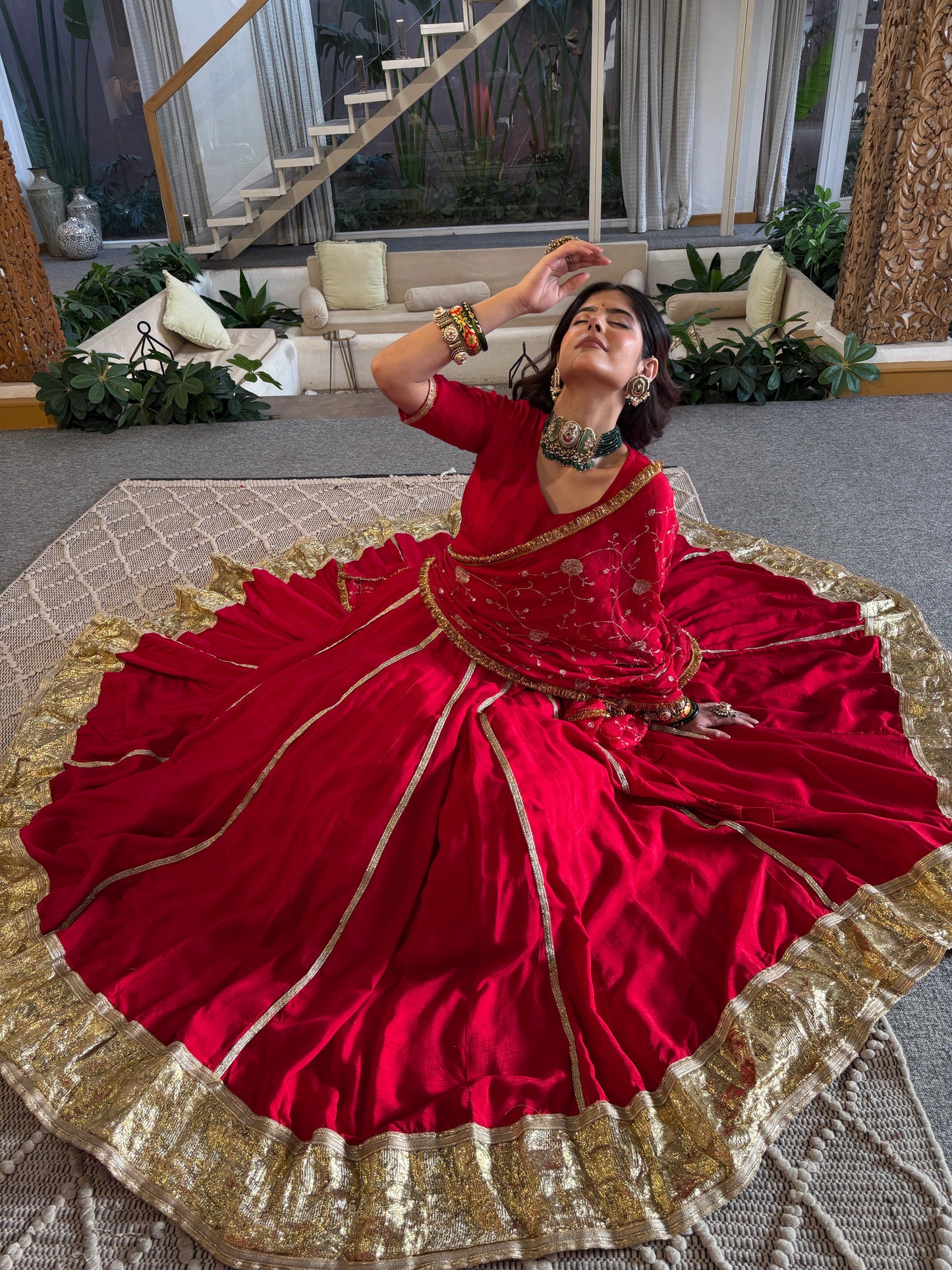 Jodha Red Lehenga