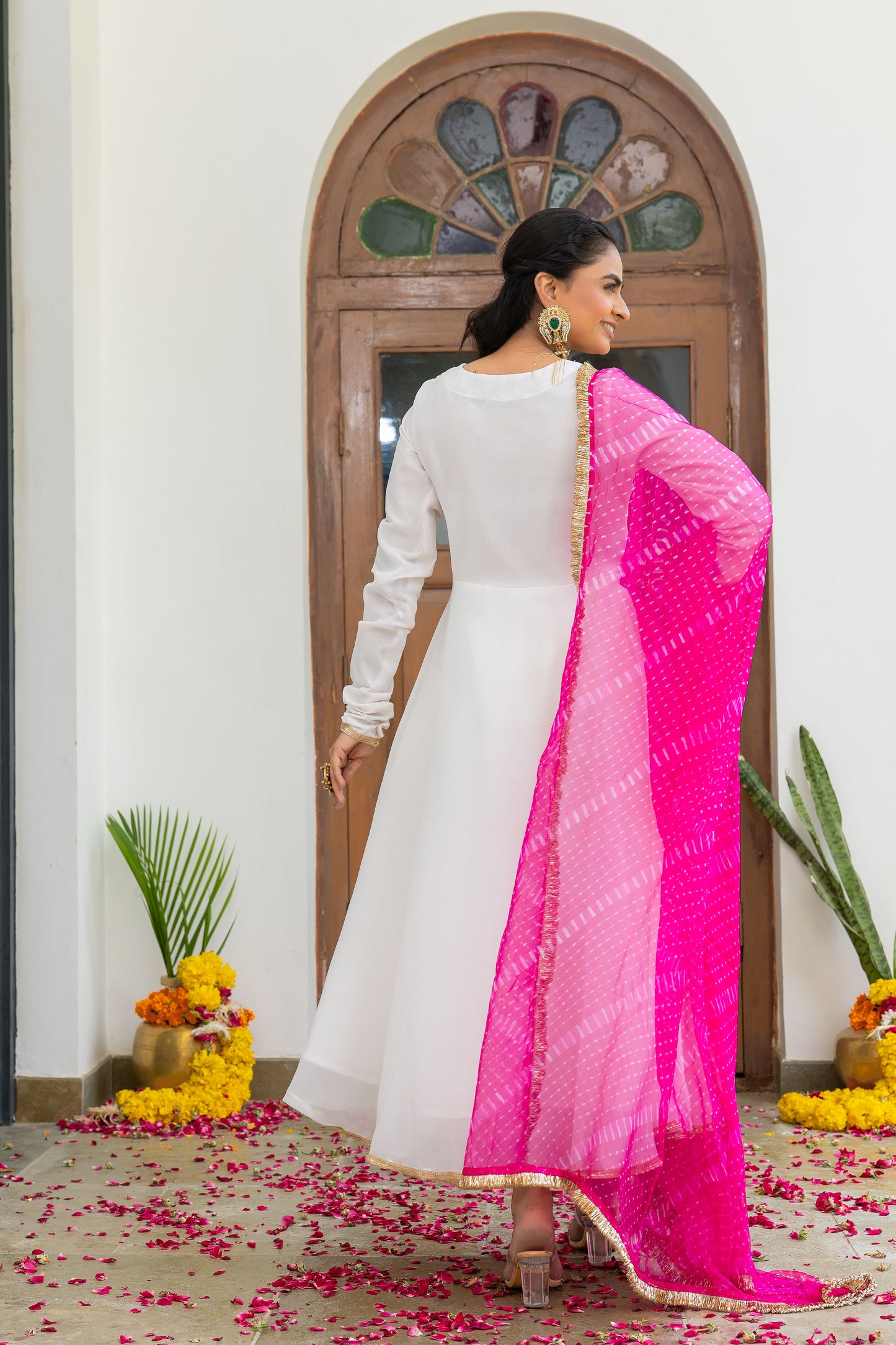 Gulawat White Anarkali Set