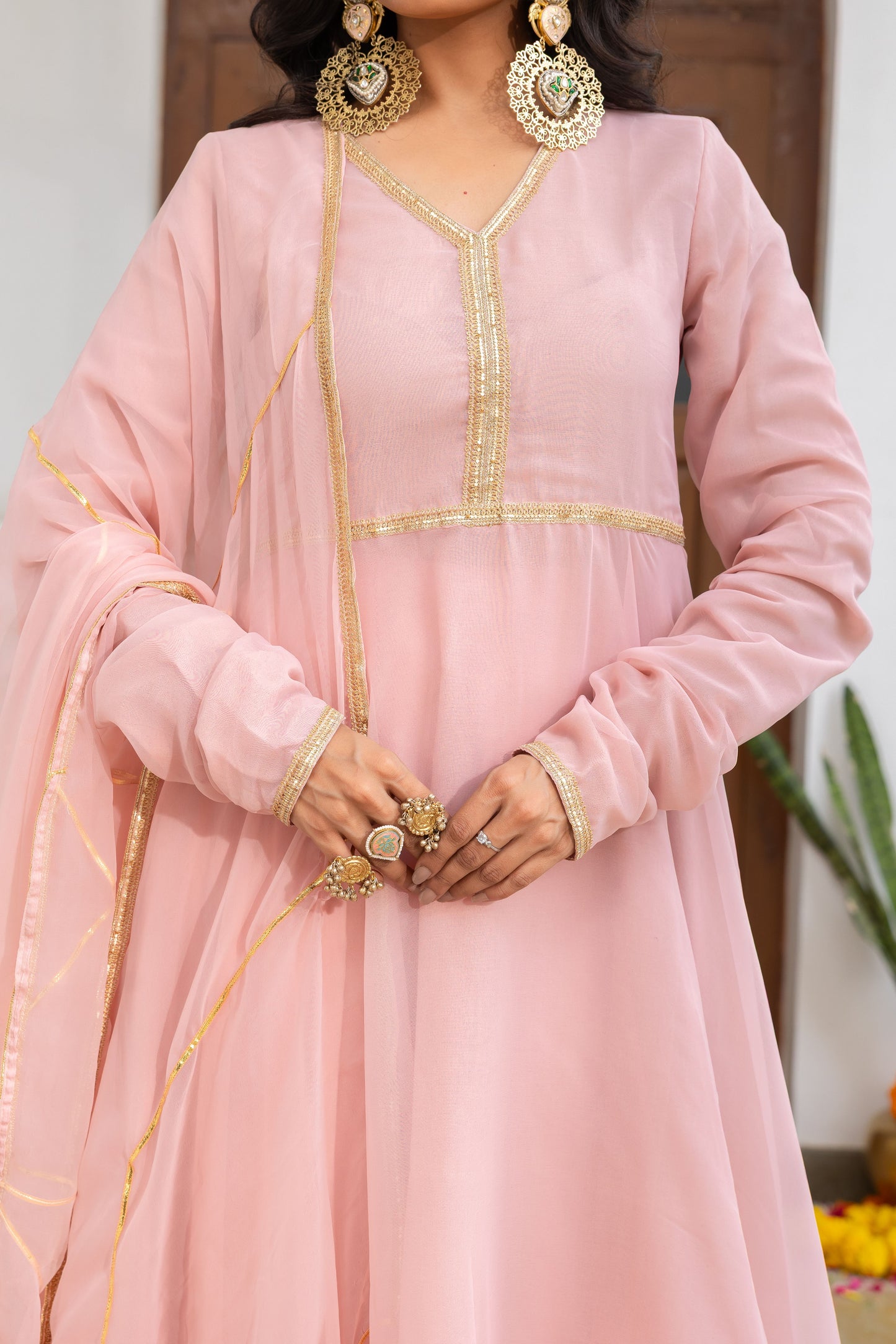 Tarini Pink Anarkali Set
