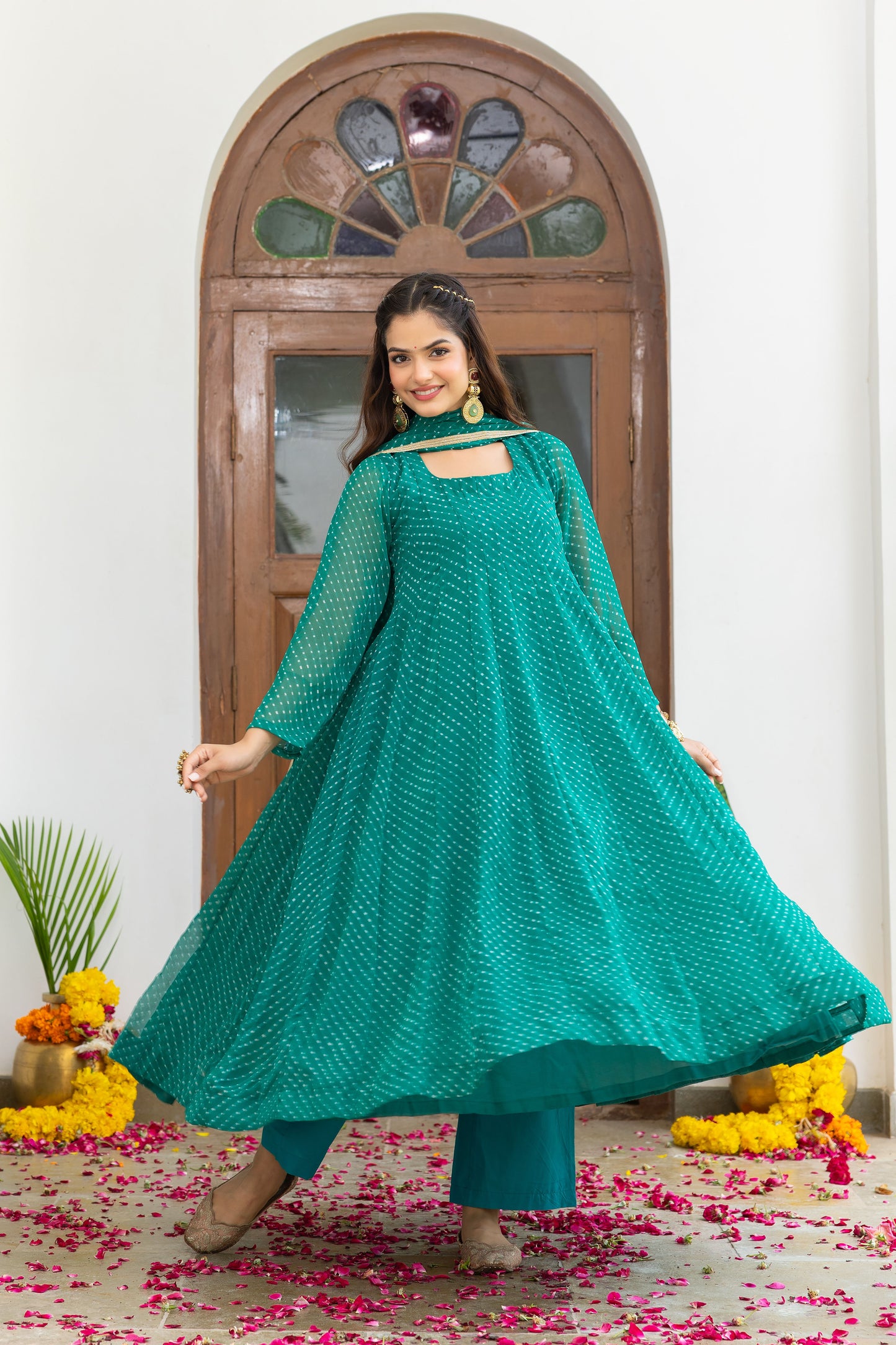 Geet Rama Green Anarkali Set
