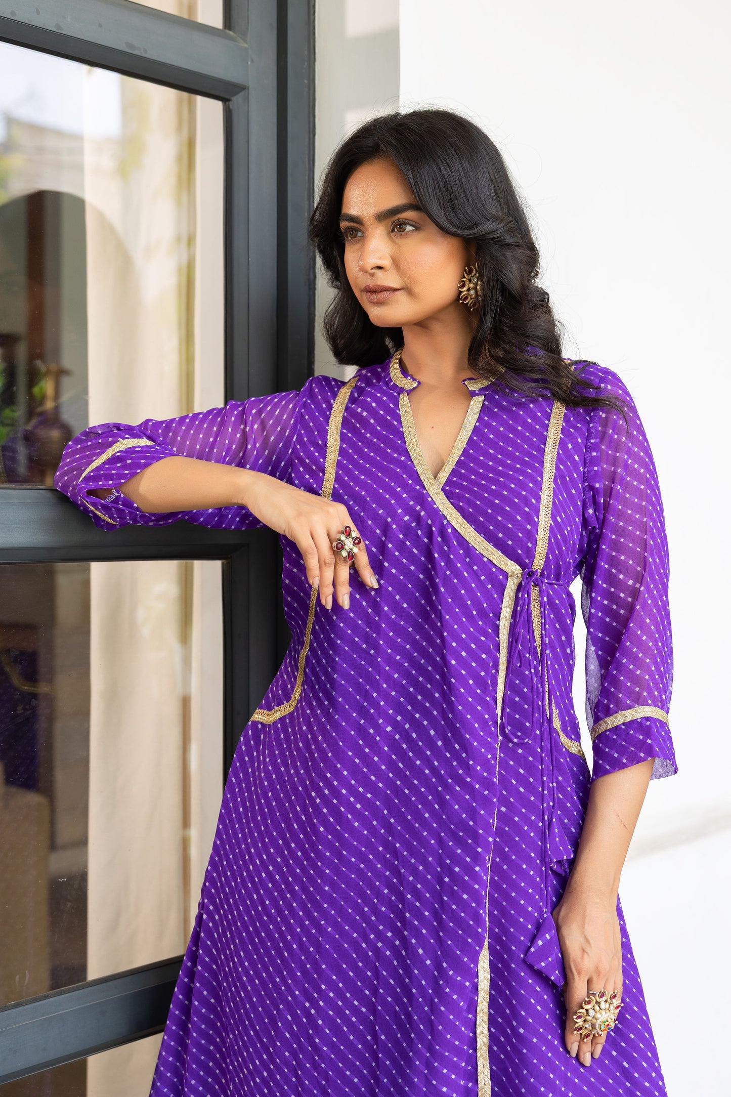 Noor Purple Angrakha Set