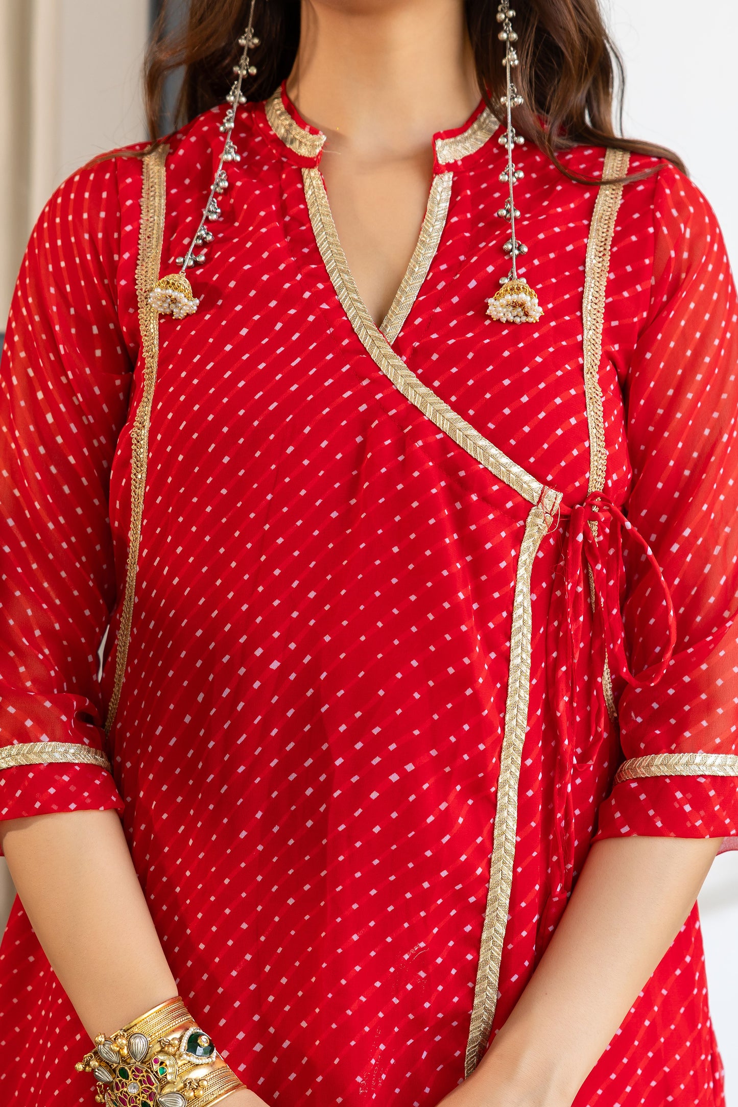 Noor Red Angrakha Set