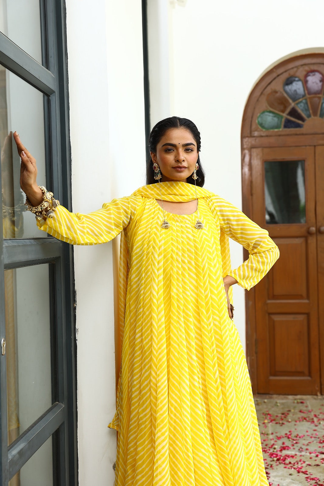 Geet Yellow Anarkali Set