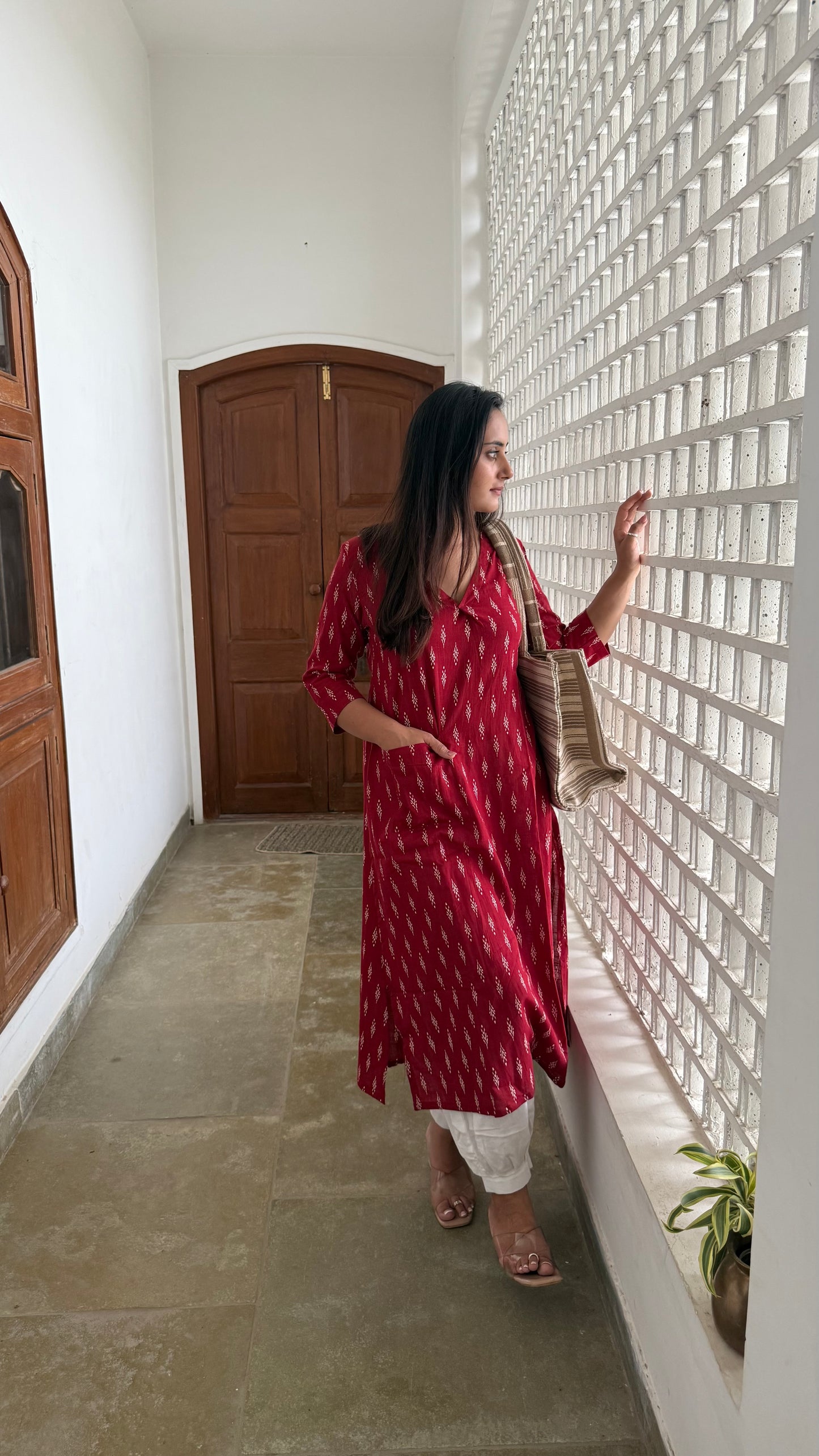 NEEMA RED KURTA SET