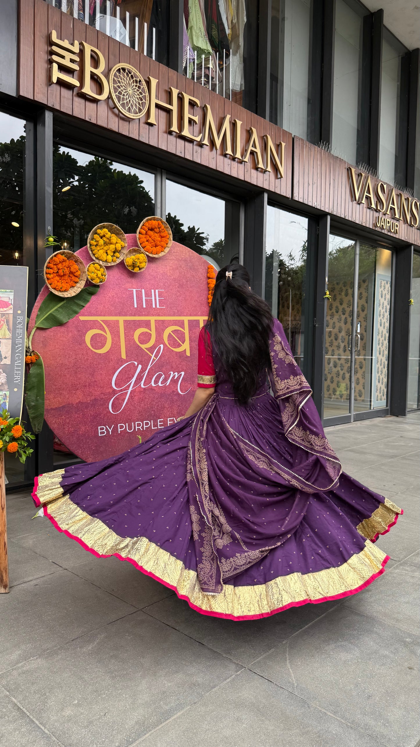 Hridya Purple Bandhani Lehenga Set