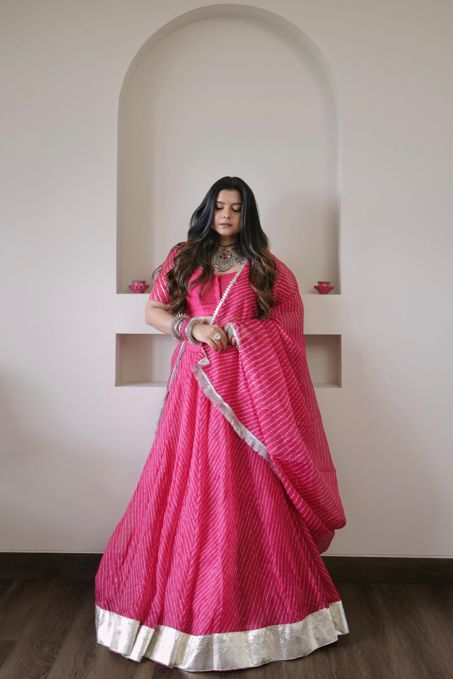 Light Pink Mothda Lehenga