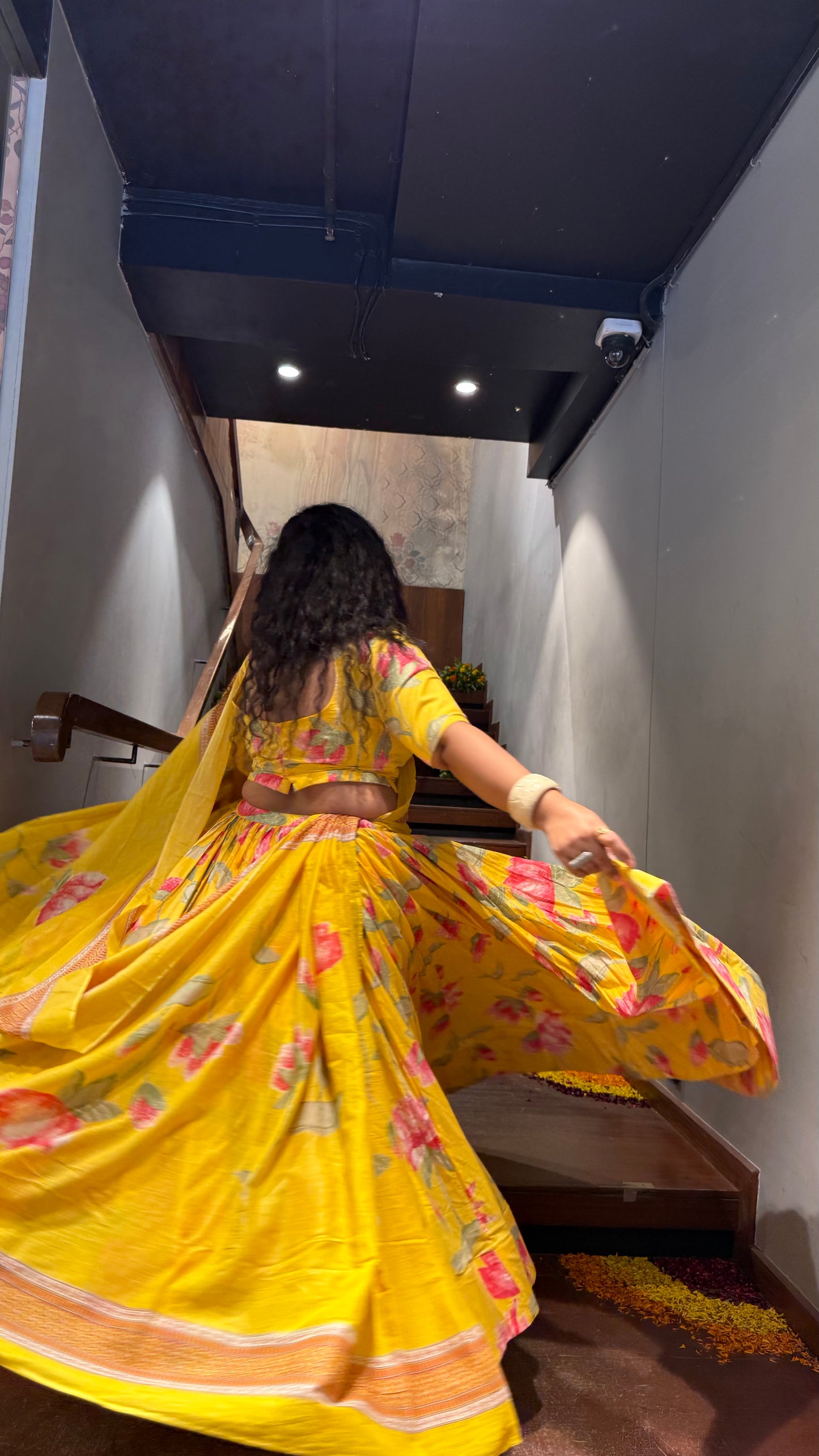 Tulika Yellow Cotton Lehenga