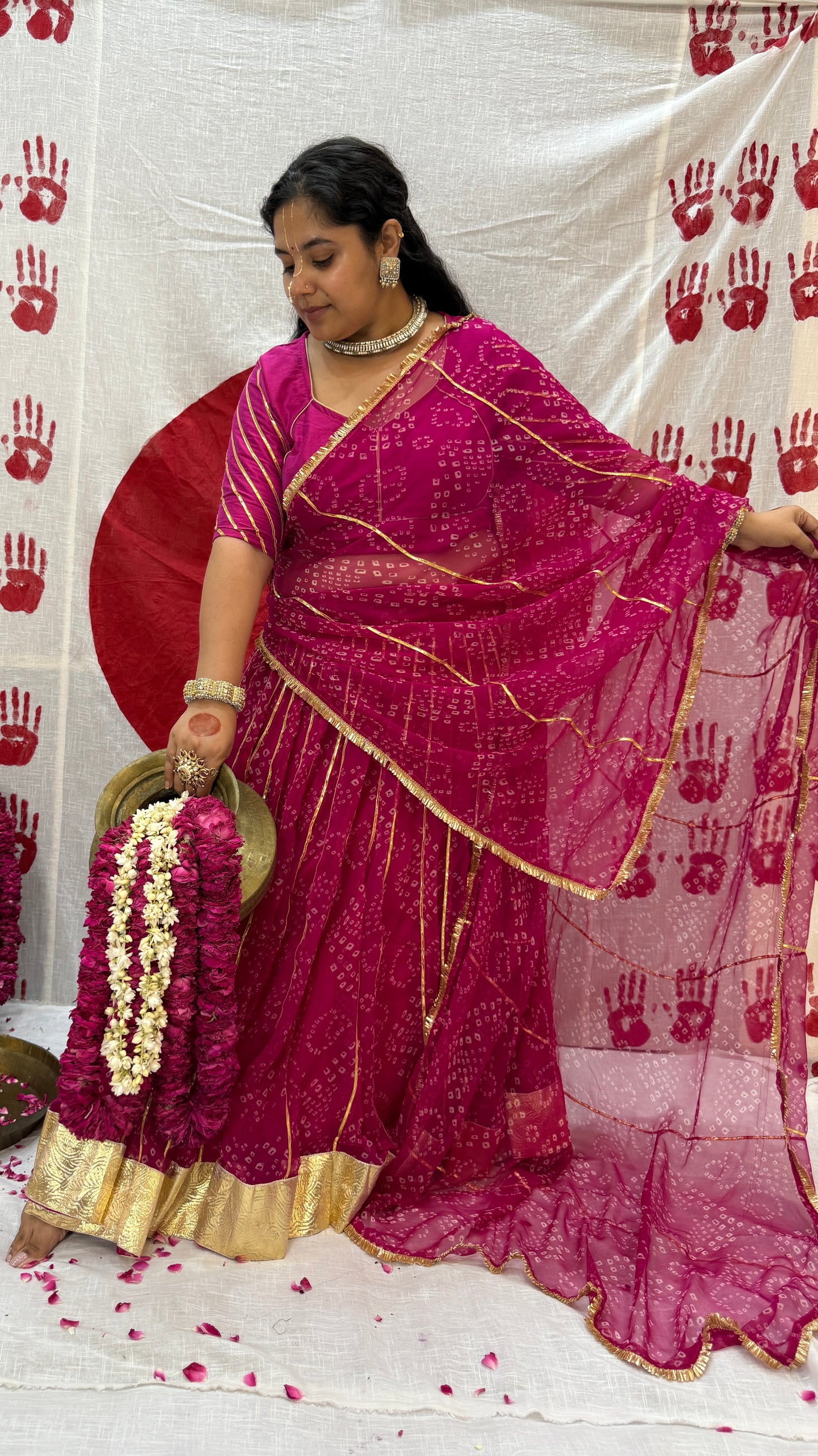 Siddhi Rani Bandhani lehenga