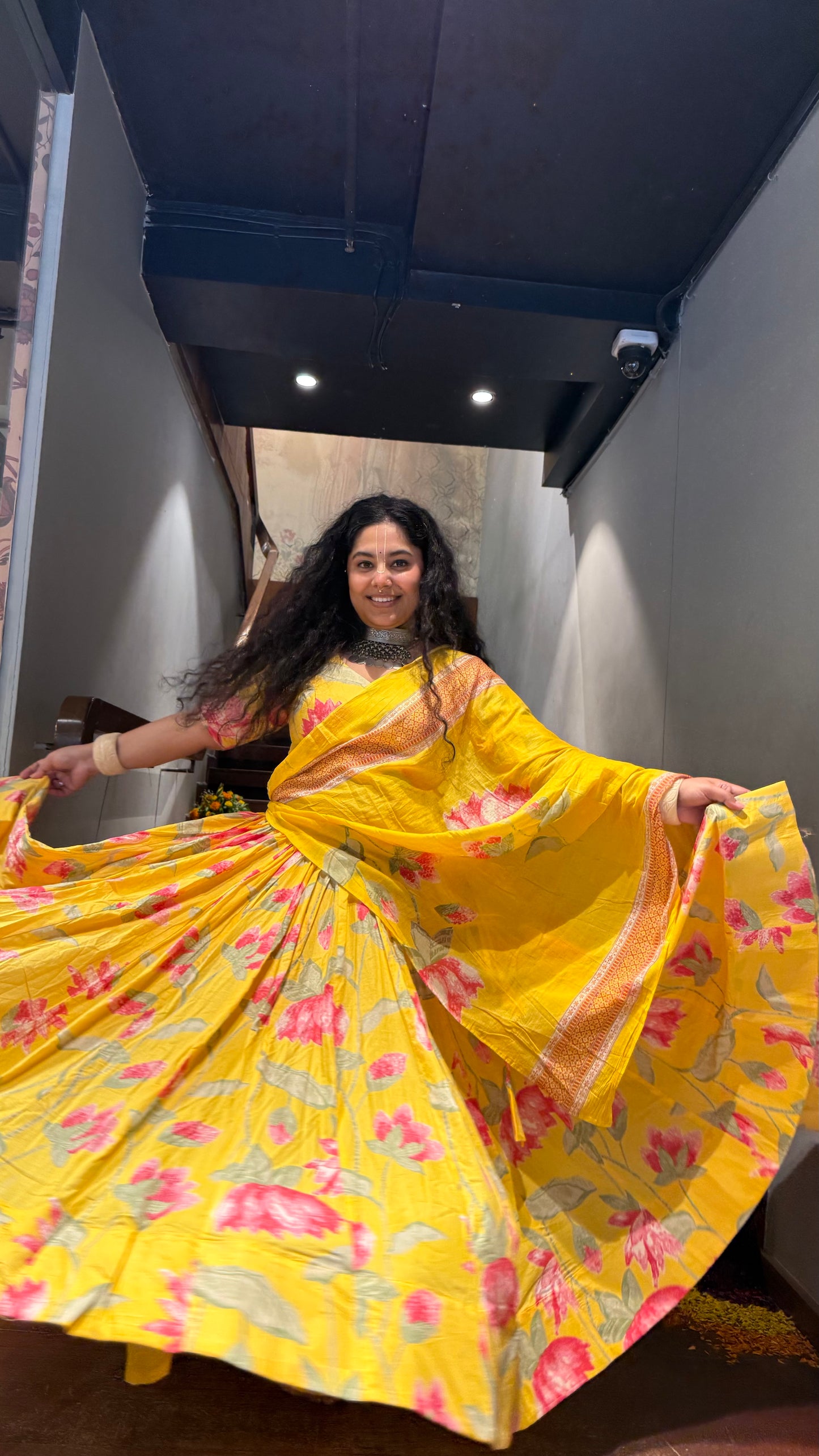 Tulika Yellow Cotton Lehenga