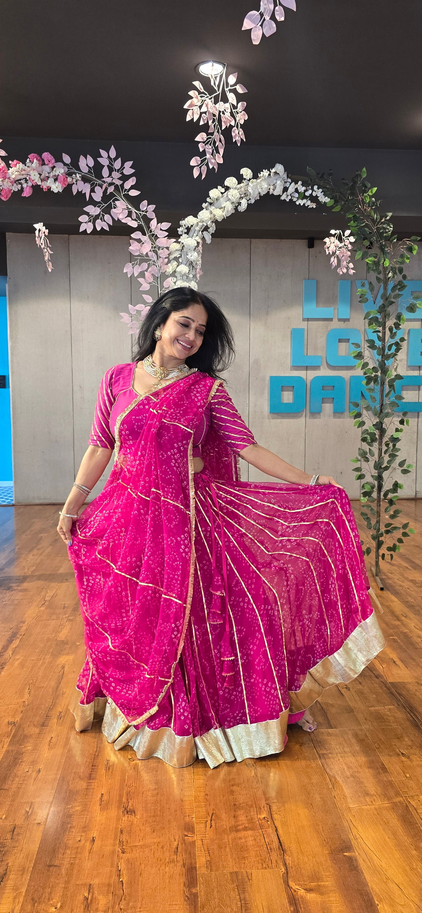 Siddhi Rani Bandhani lehenga