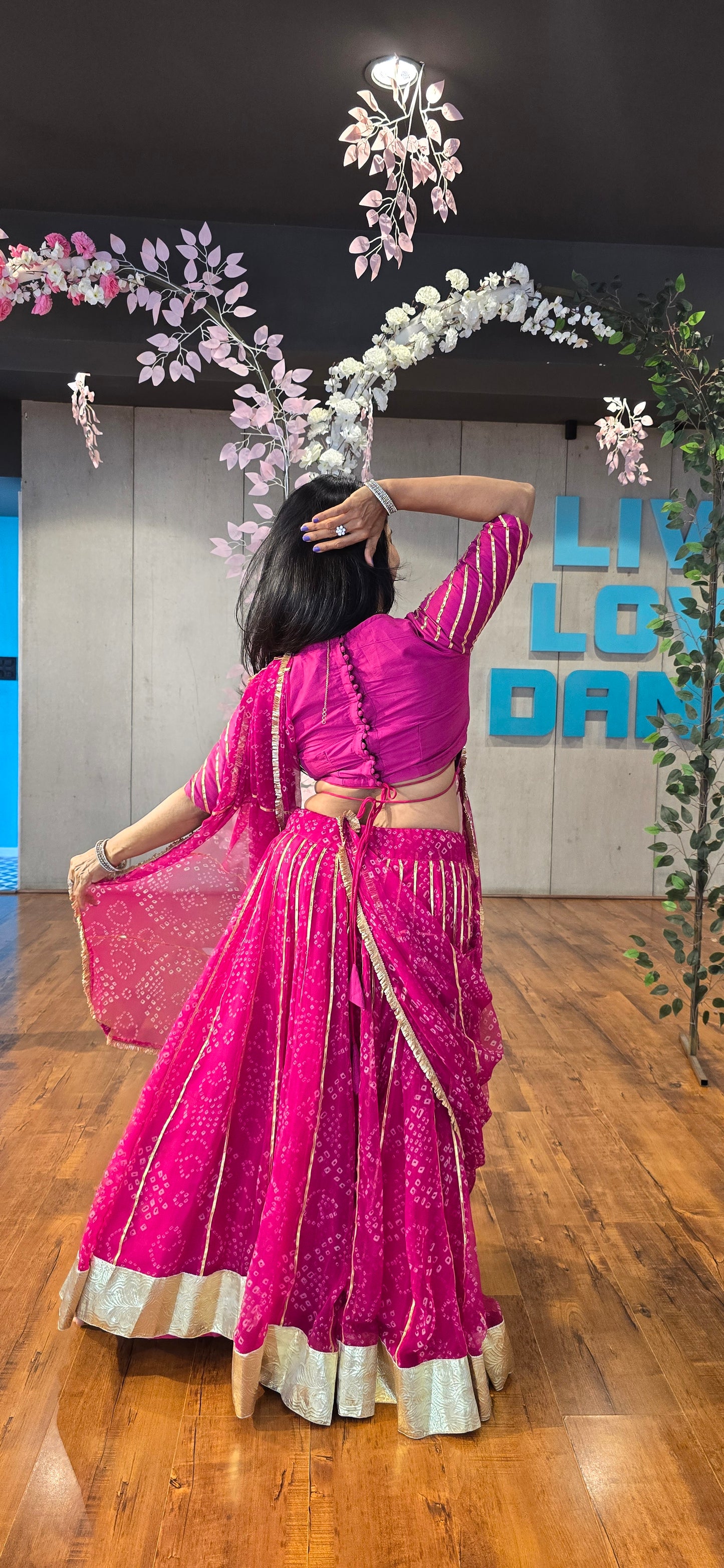 Siddhi Rani Bandhani lehenga