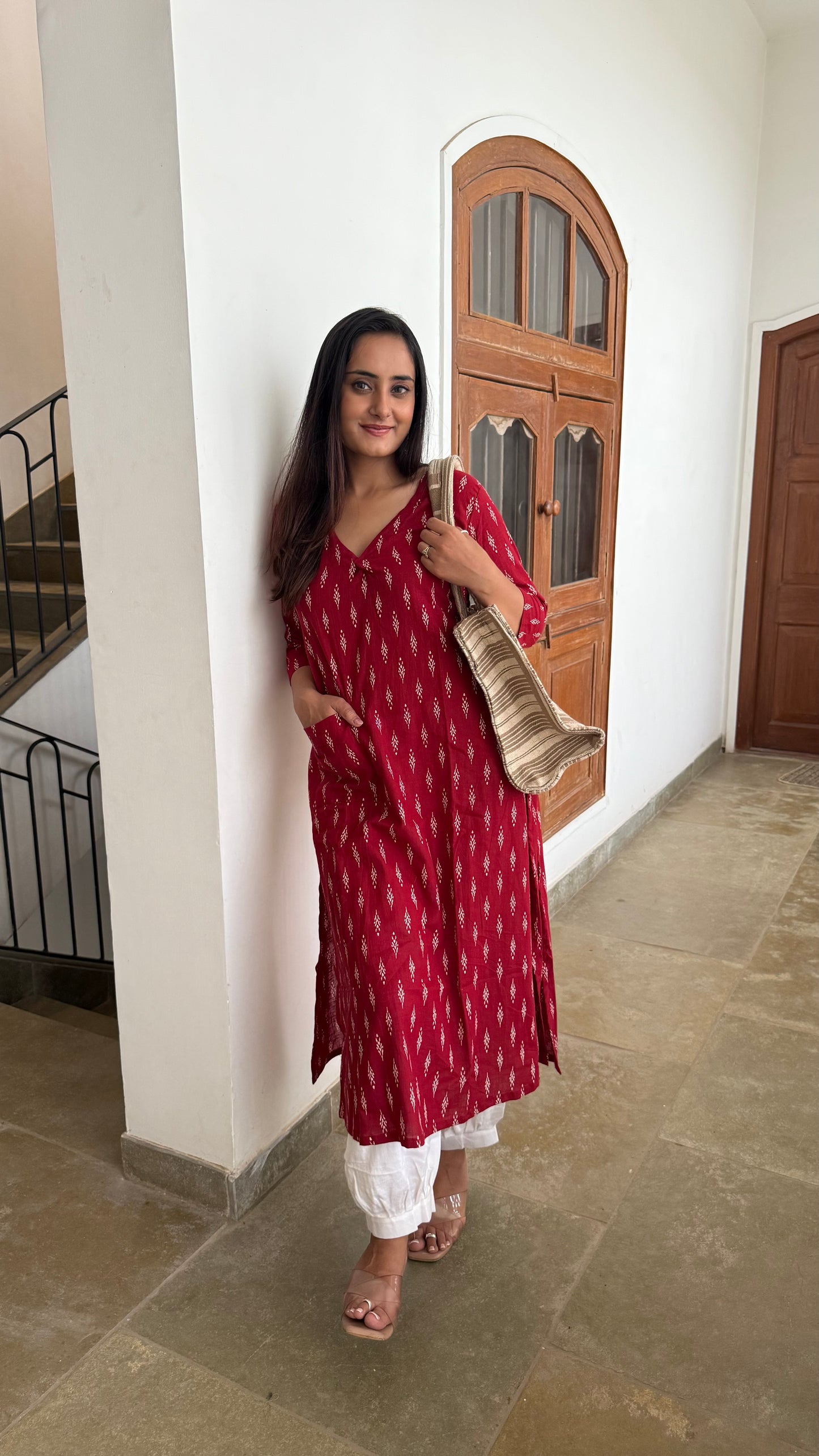 NEEMA RED KURTA SET