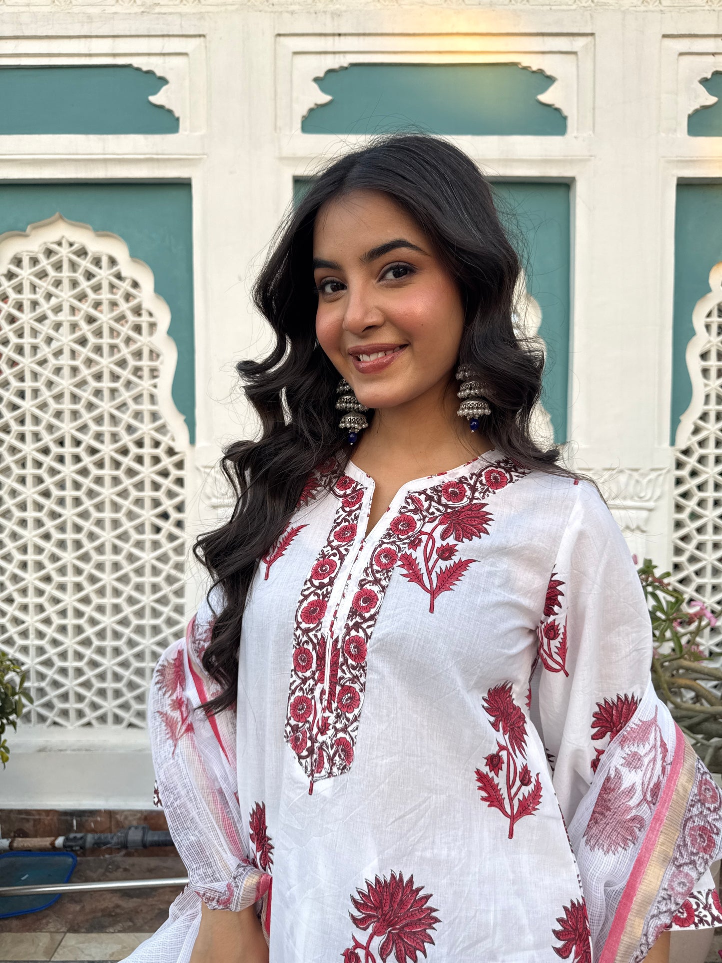 Prakriti Red Handblock Farsi Set