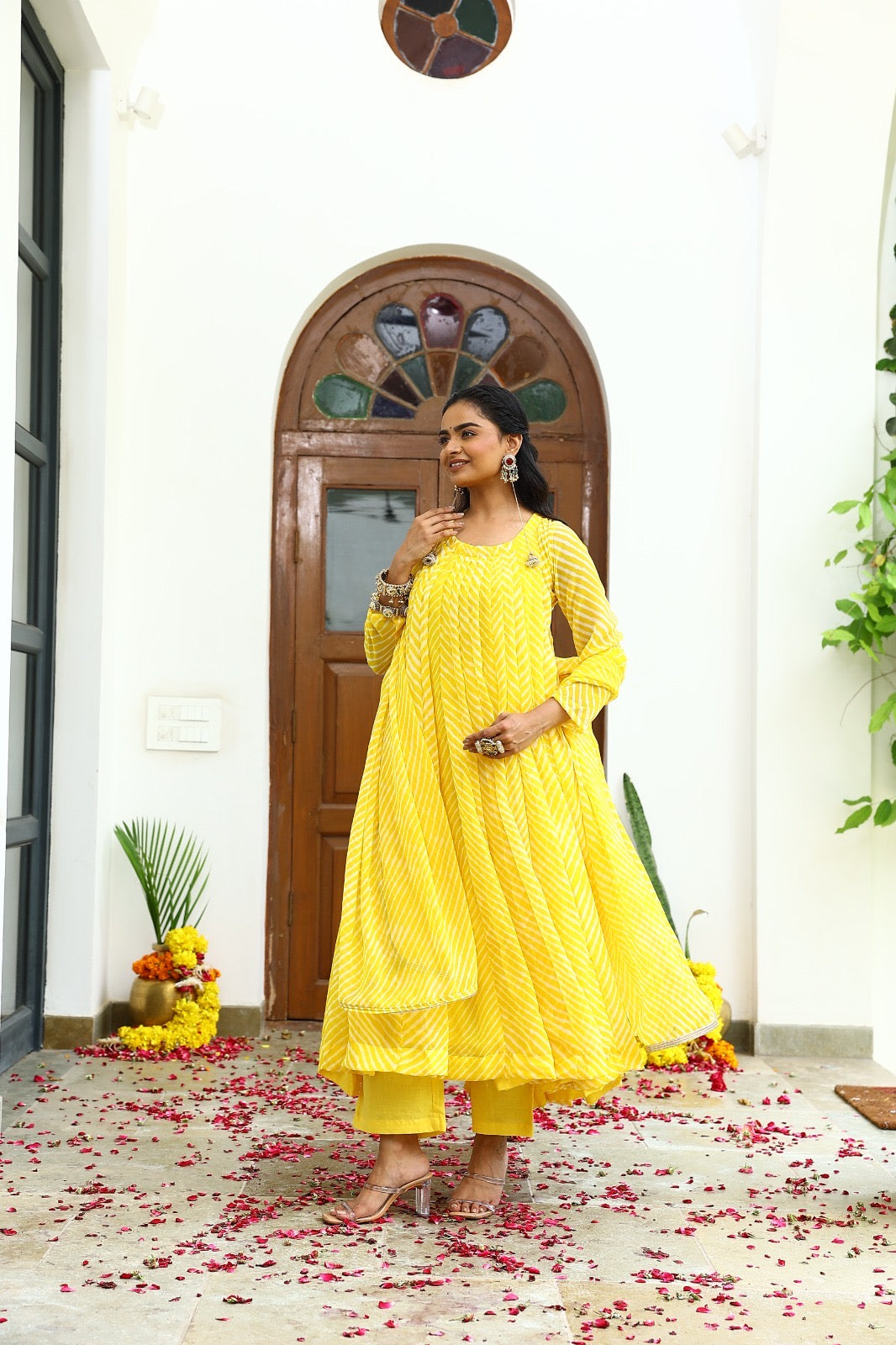 Geet Yellow Anarkali Set