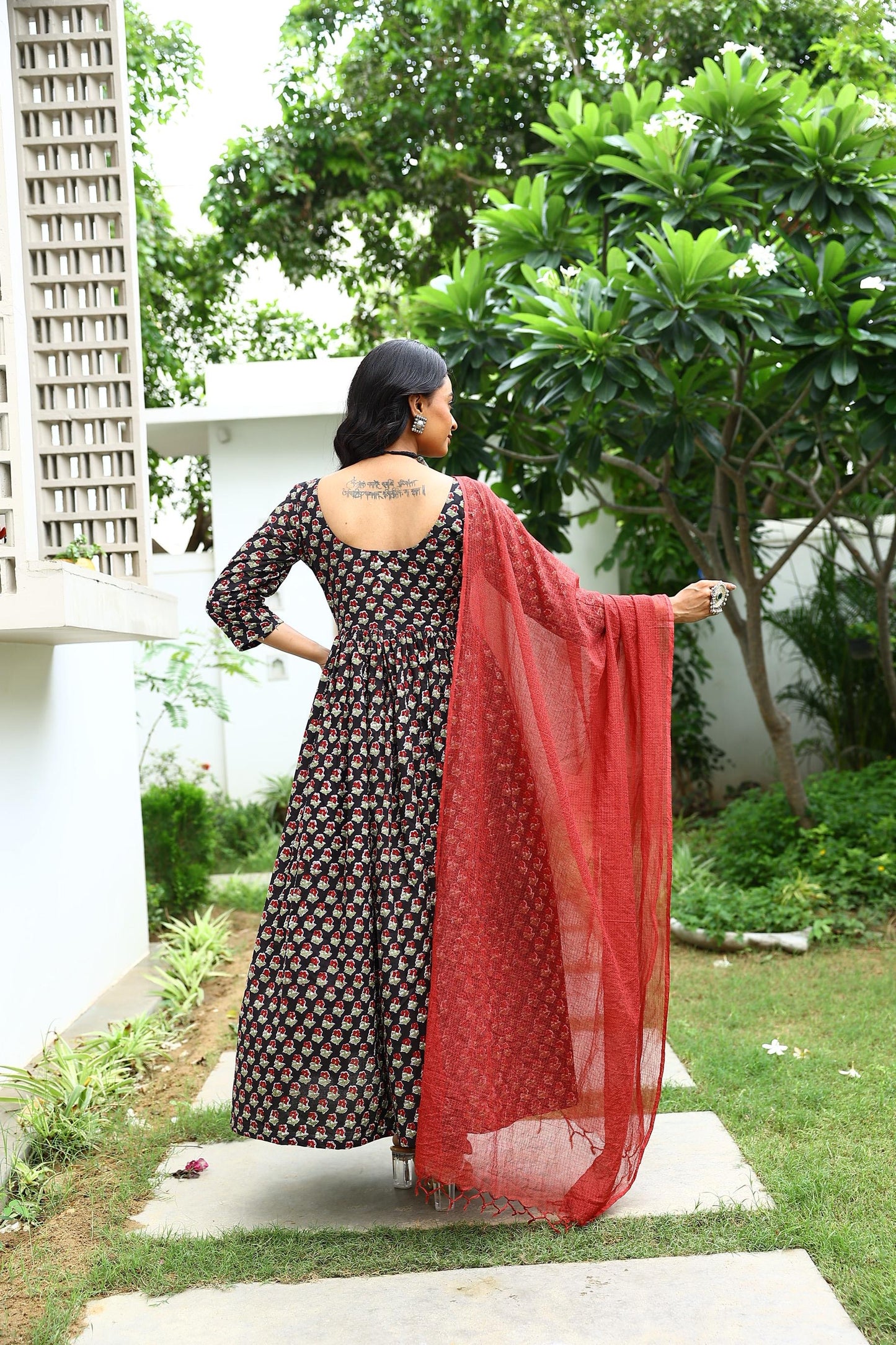 Naina Handblock Anarkali Set
