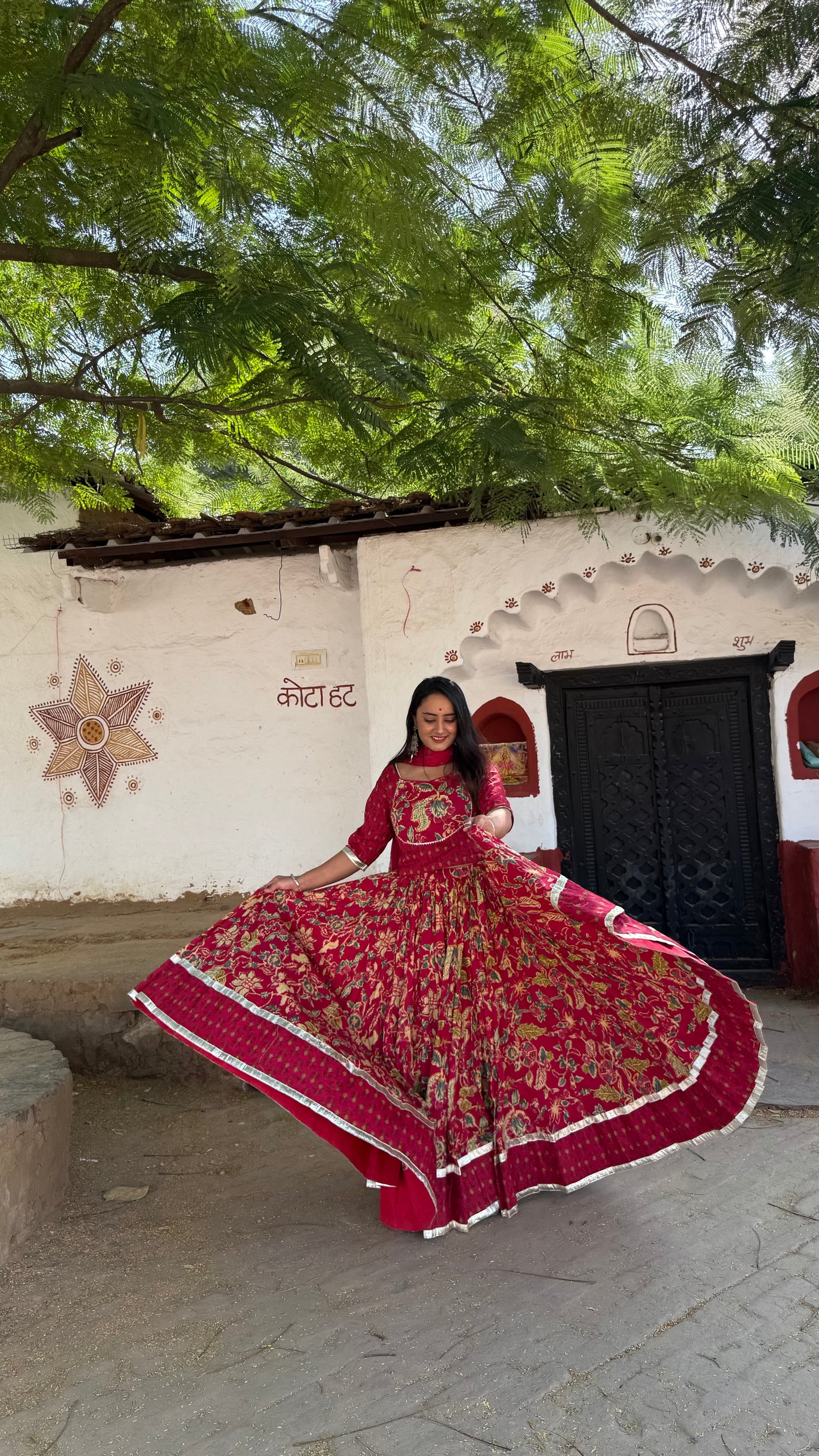 Radha Pink Cotton Lehenga