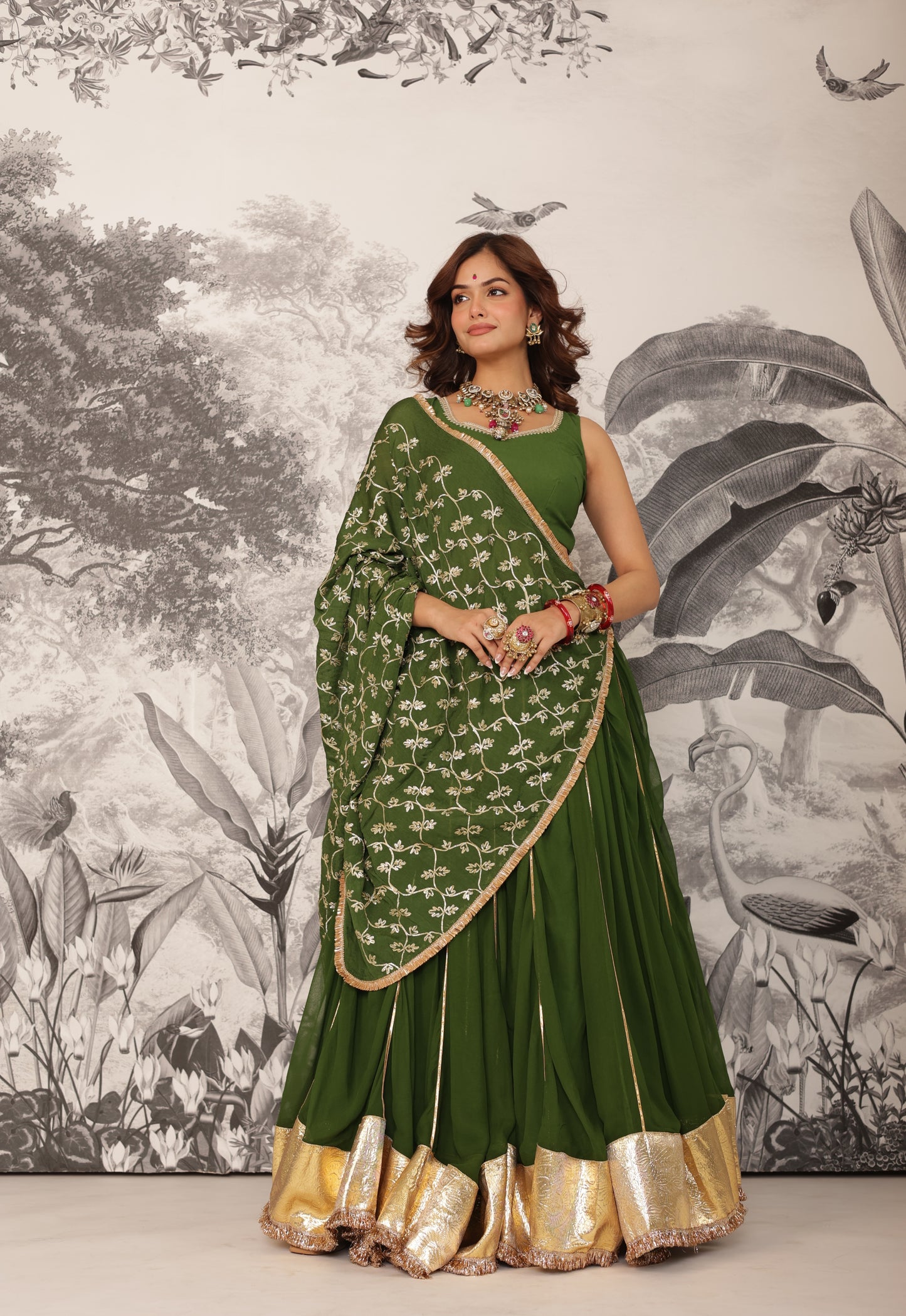 Purvai Mehendi Lehenga