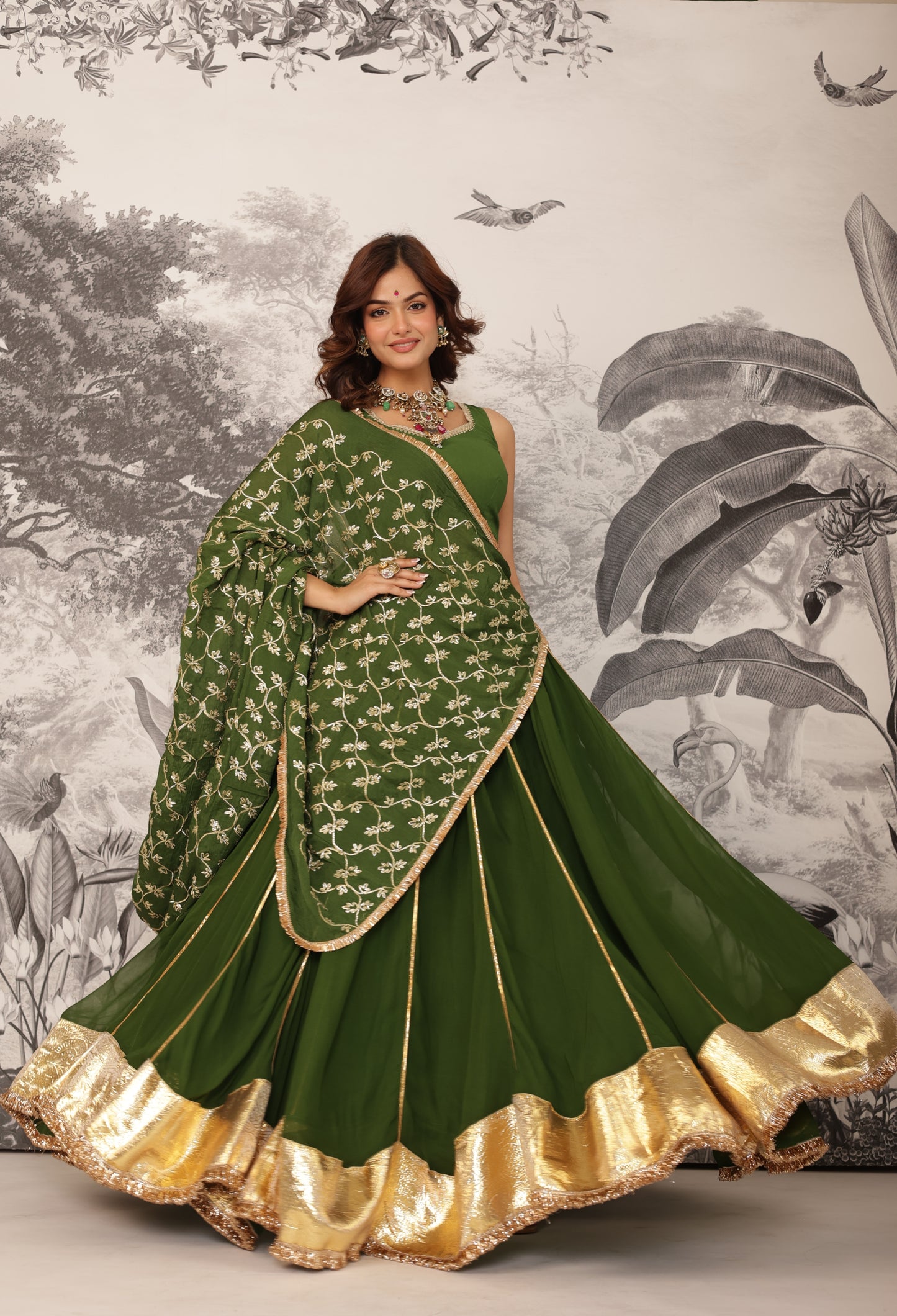 Purvai Mehendi Lehenga