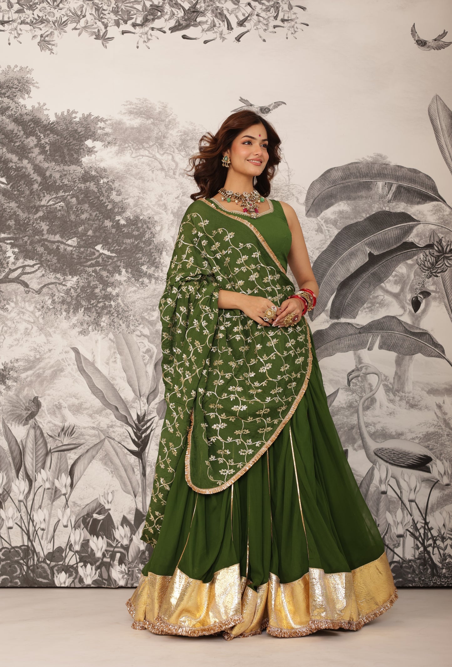 Purvai Mehendi Lehenga