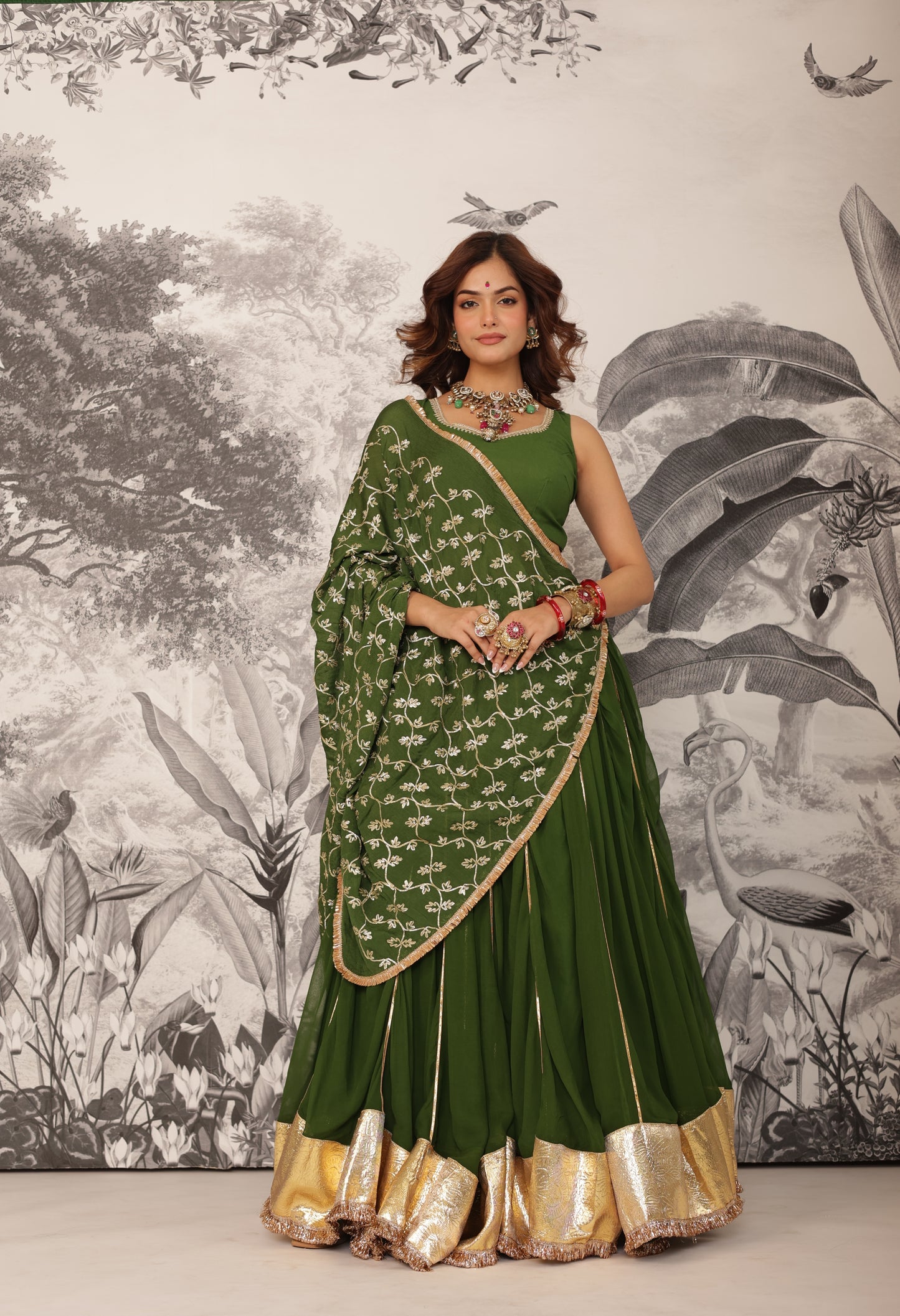 Purvai Mehendi Lehenga