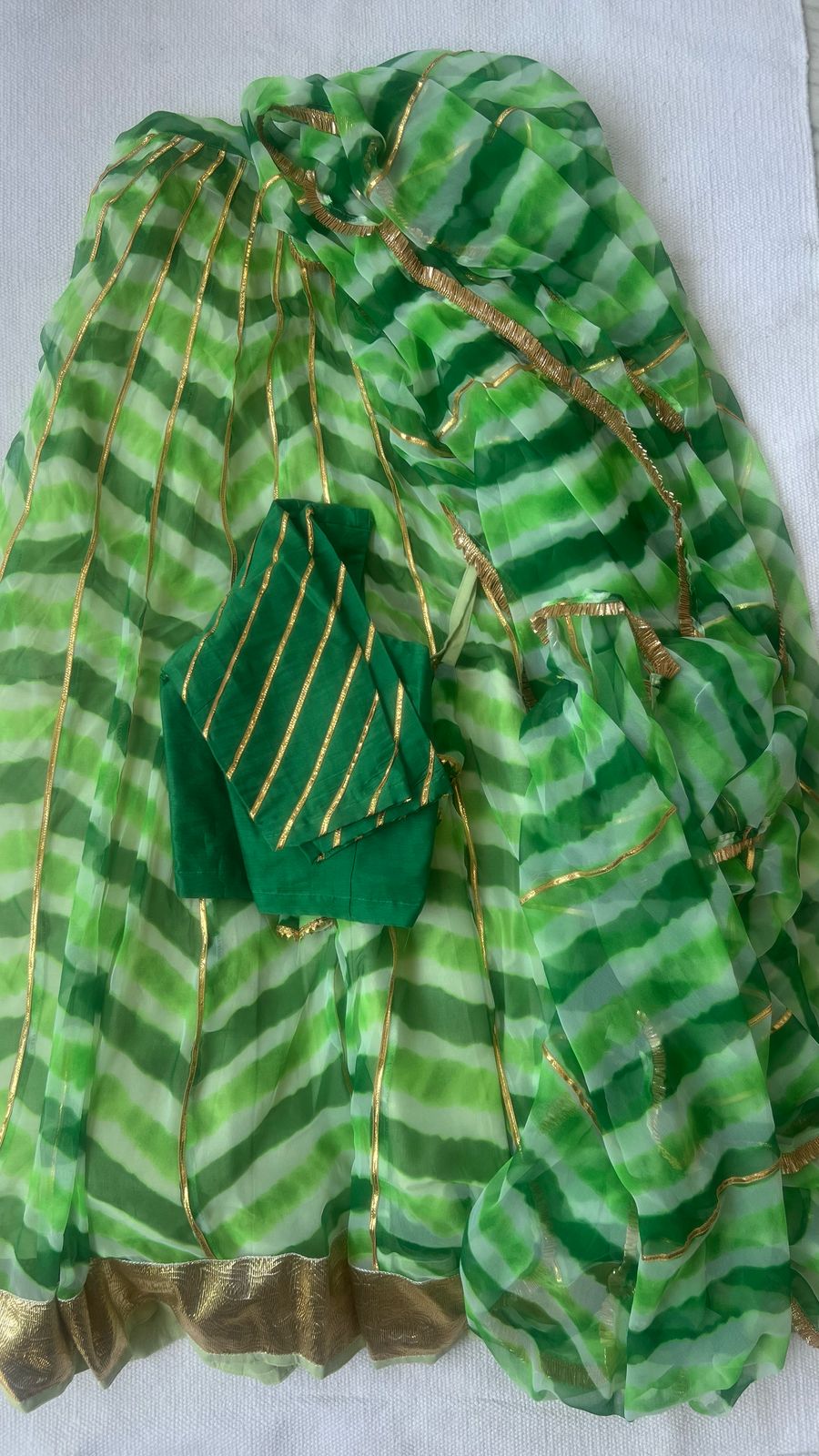 Shloka Green Leheriya Lehenga