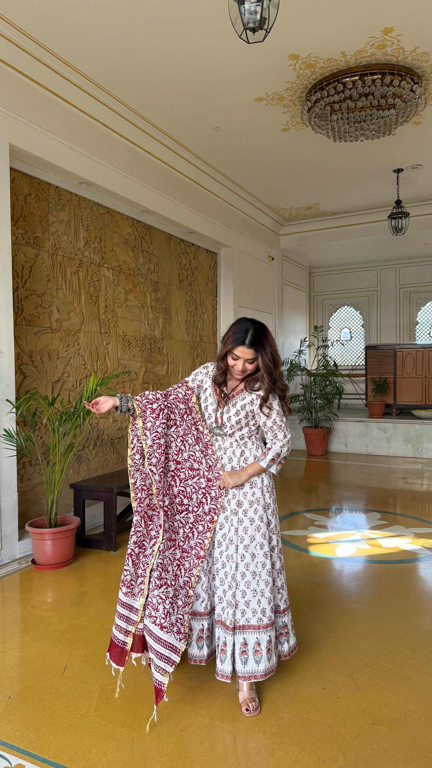 Namsvi Handblock Anarkali Set