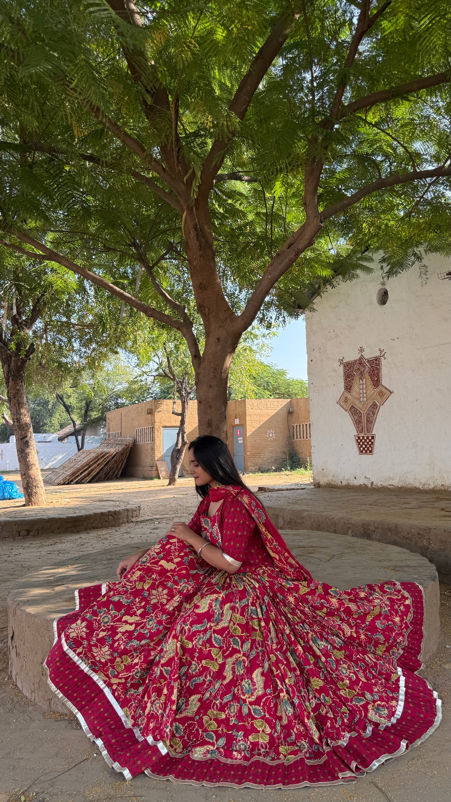 Radha Pink Cotton Lehenga