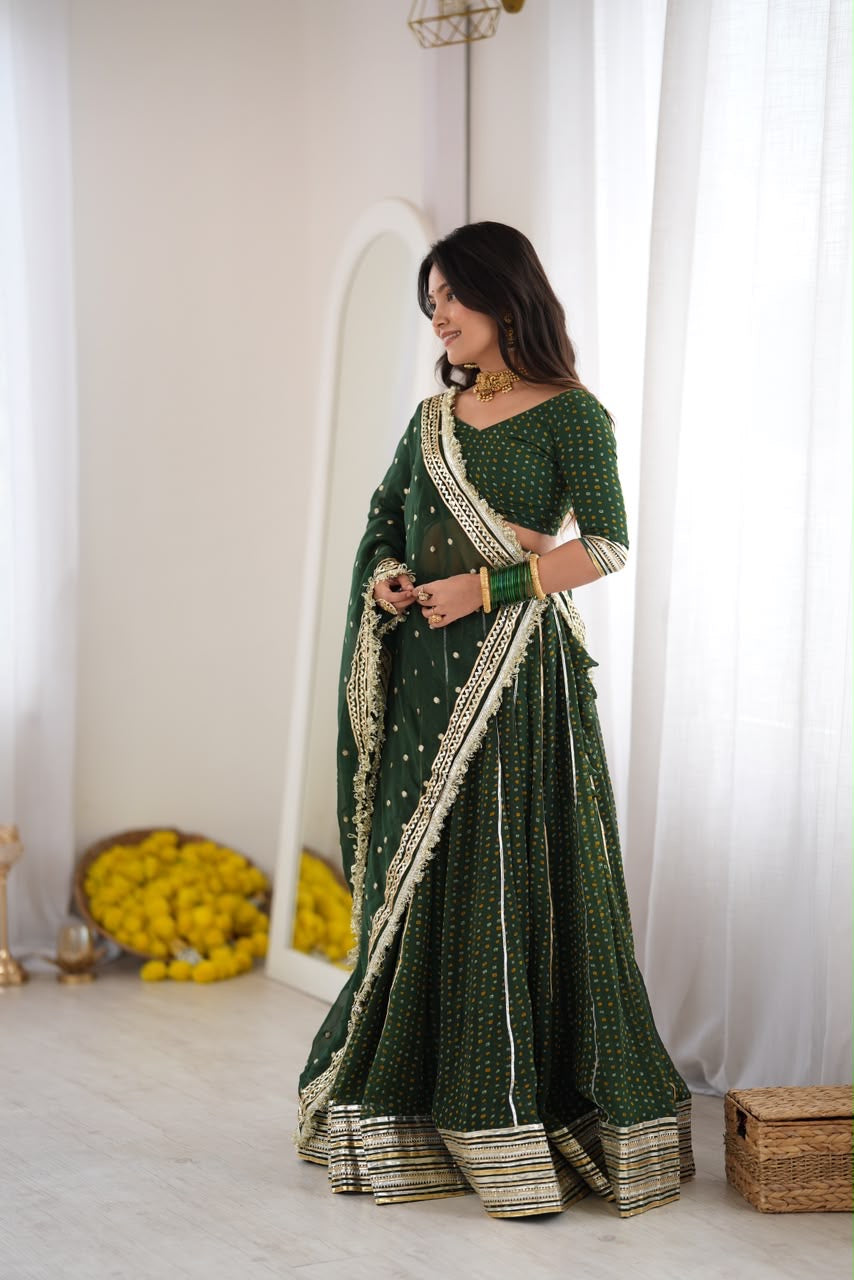 Niti Green Bandhani Lehenga
