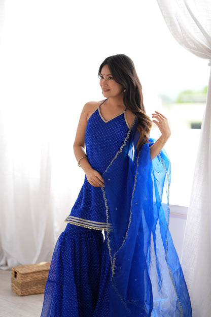 Dhiti Blue Sharara Set